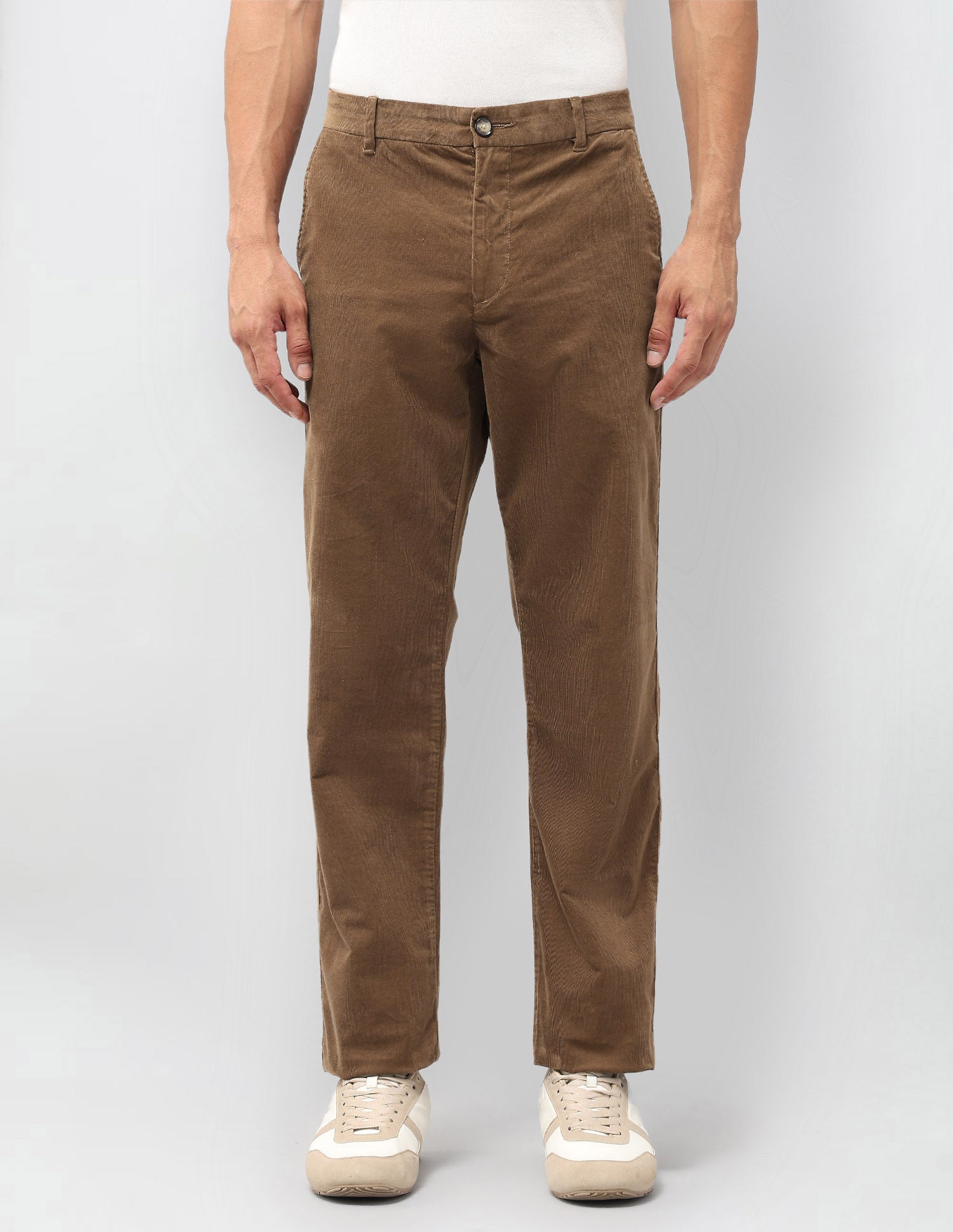 Riley Straight Fit Corduroy Trousers Tan - U.S. POLO ASSN. | Large