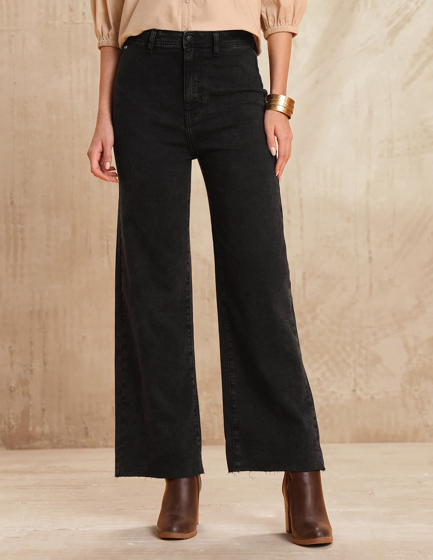 High Rise Wide Leg Jeans Charcoal - U.S. POLO ASSN. | Large