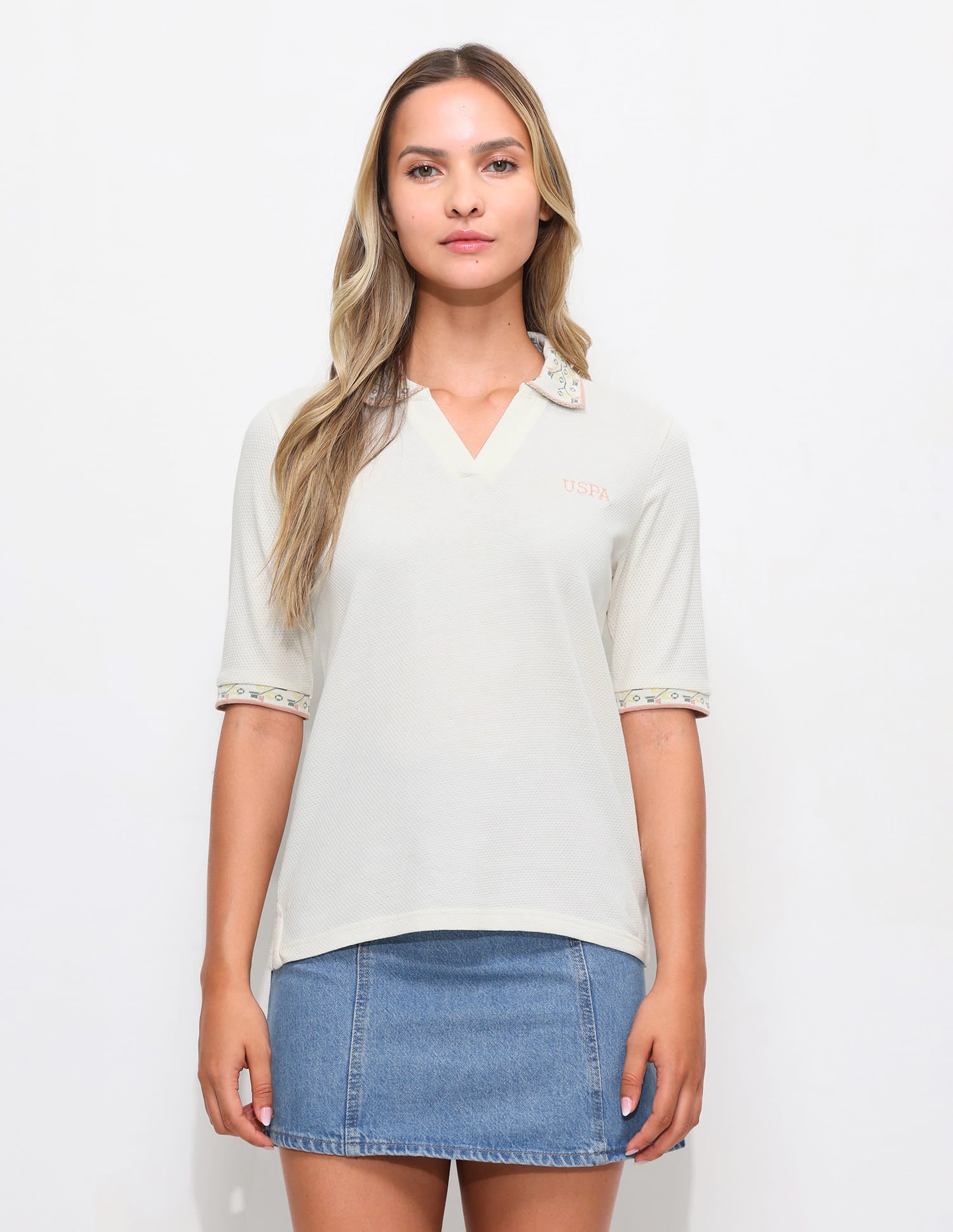 Embroidered Regular Fit Polo Shirt White - U.S. Polo Assn. India | Large