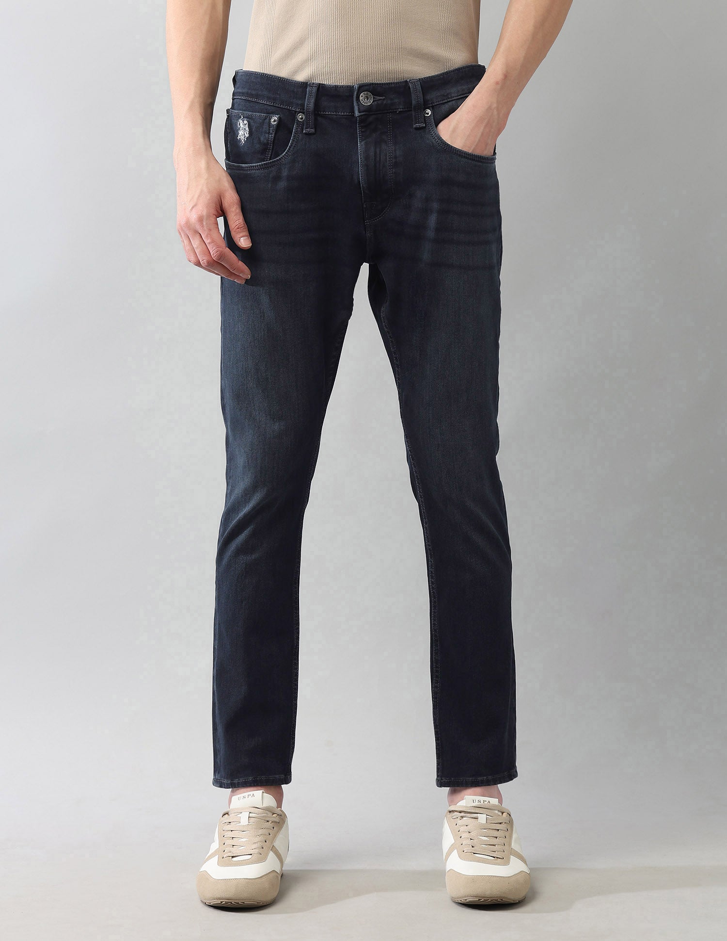 Bi Stretch Authentic Henry Tapered Fit Blue Jeans Blue - U.S. POLO ASSN. | Large