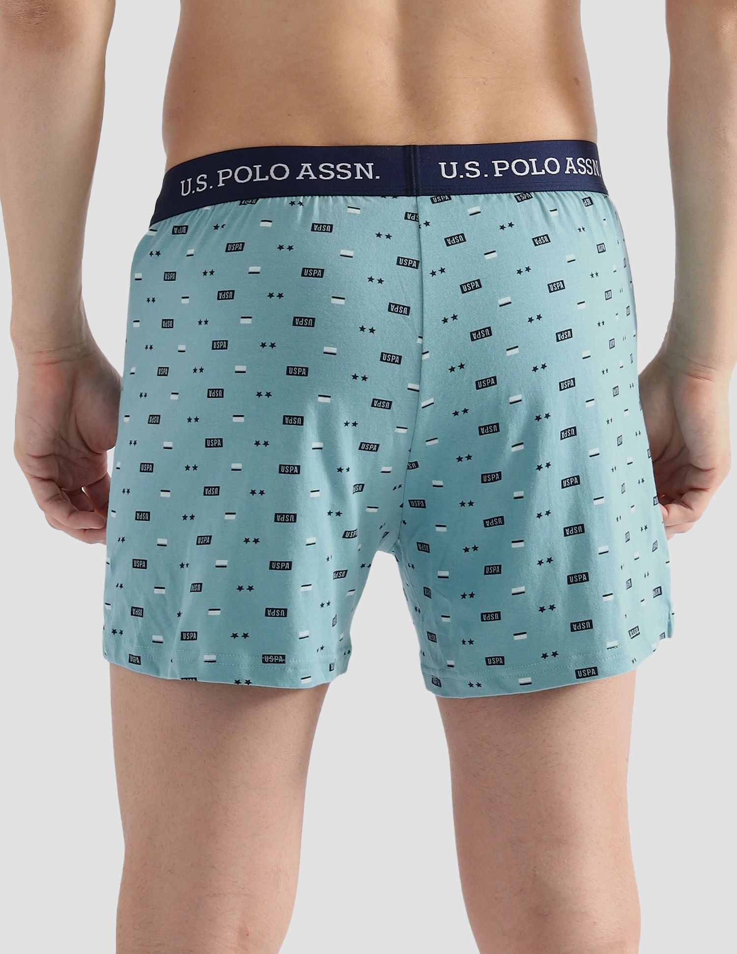 Comfort Regular Fit Solid OEX09 Boxers - Pack of 2 Green Bay and Nile Blue - U.S. POLO ASSN. | Large