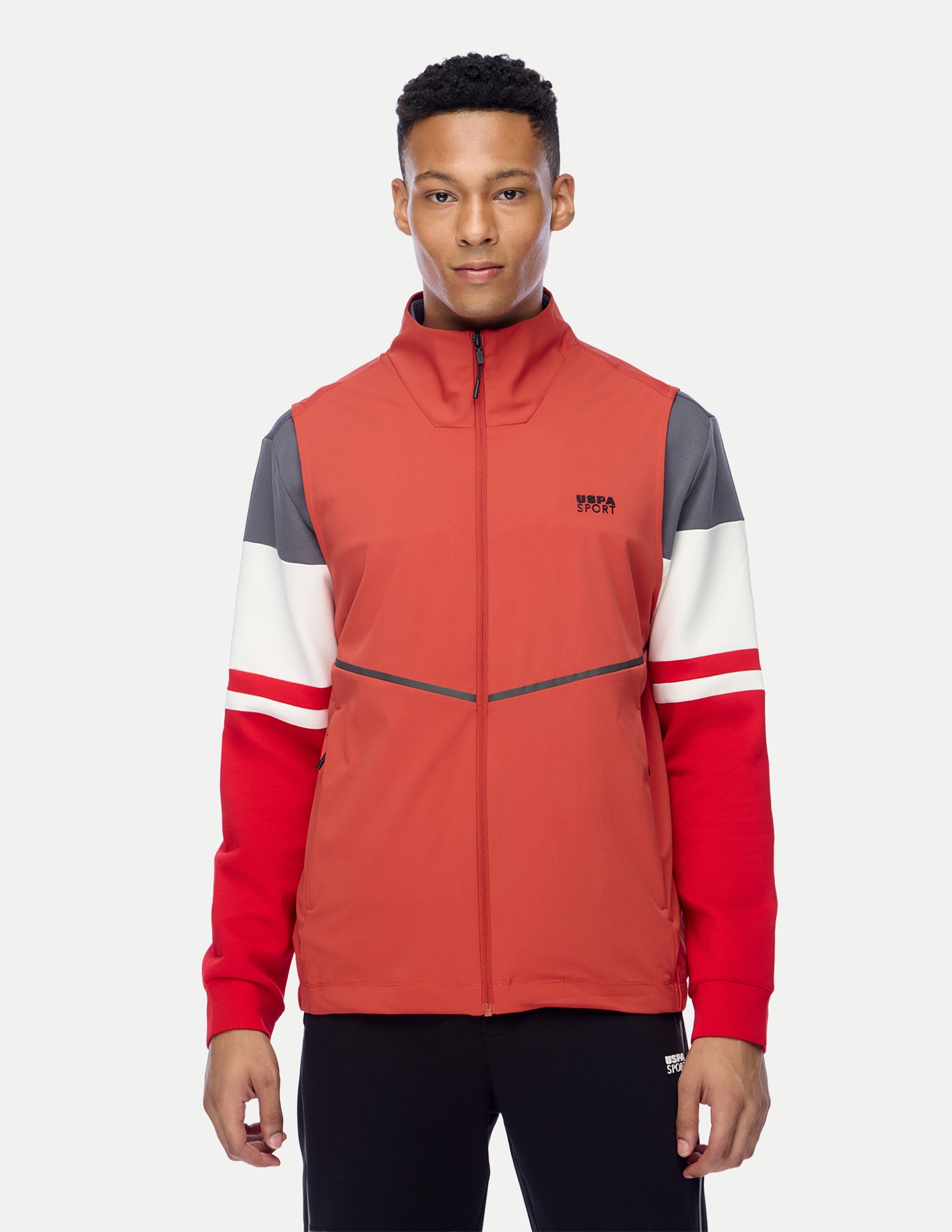 Solid Regular Fit Active Jacket Orange - U.S. Polo Assn. India | Large
