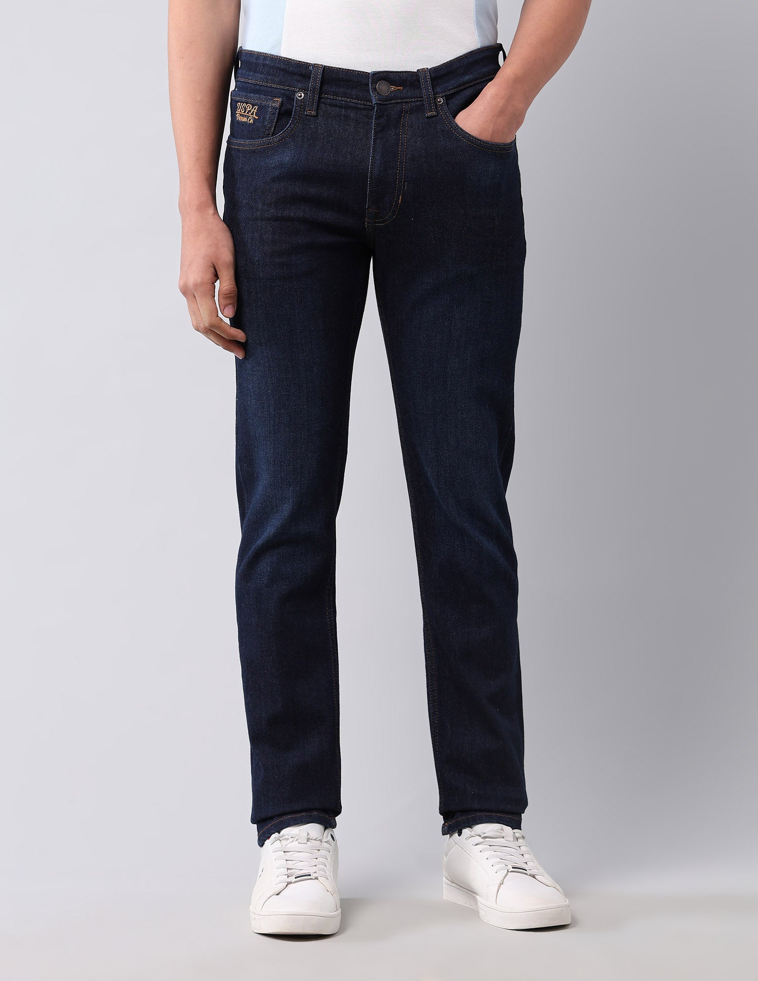 Brandon Slim Tapered Fit Blue Jeans Dark Blue - U.S. POLO ASSN. | Large