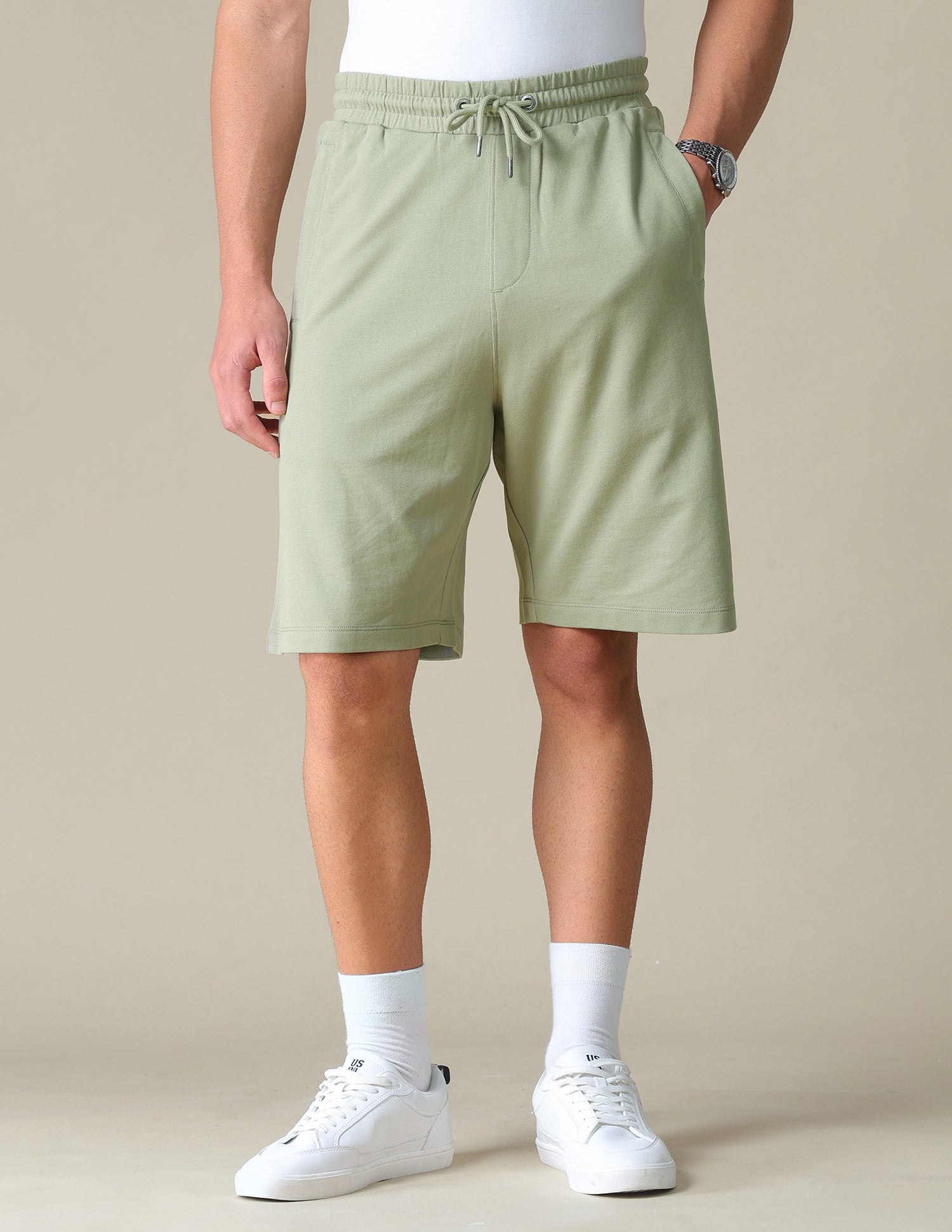 Regular Fit Knitted Shorts Light Green - U.S. Polo Assn. India | Large