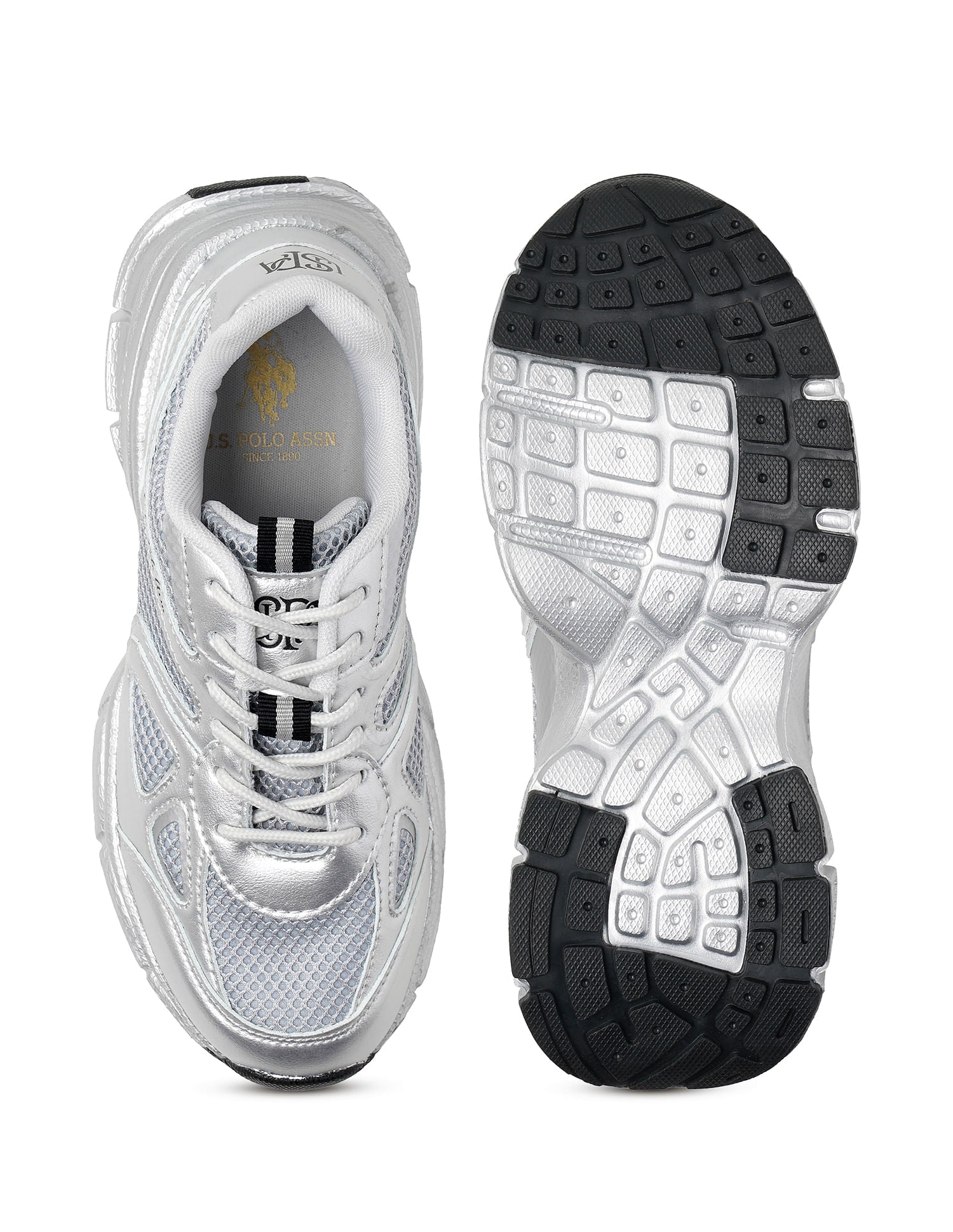 Women Erica Solid Sneakers Silver - U.S. POLO ASSN. | Large