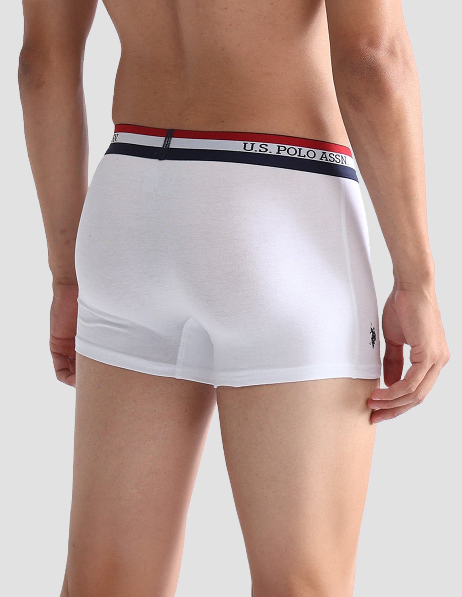 Solid Antibacterial ET002 Trunks - Pack Of 2 White and Navy - U.S. POLO ASSN. | Large