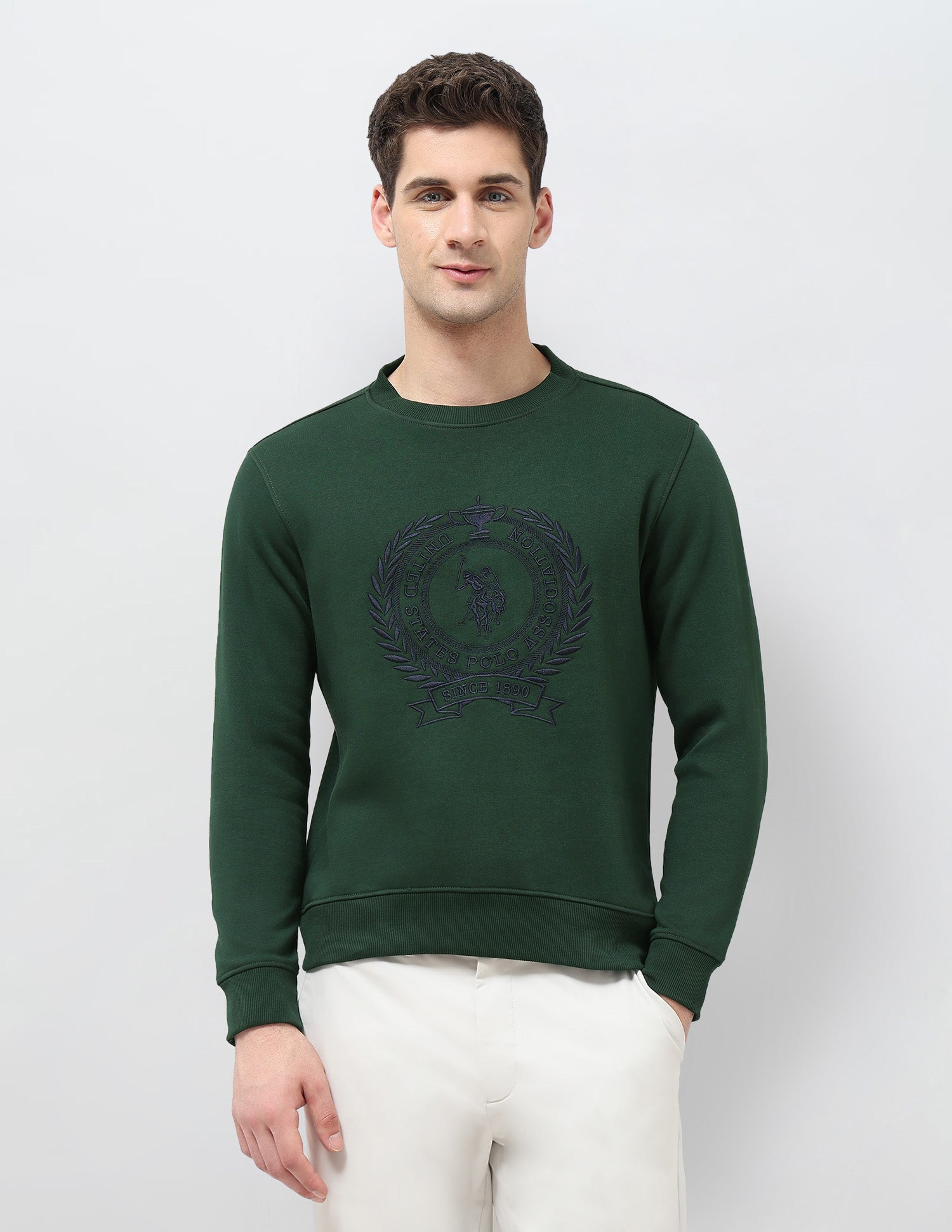 Brand Embroidered Regular Fit Sweatshirt Green - U.S. POLO ASSN. | Large