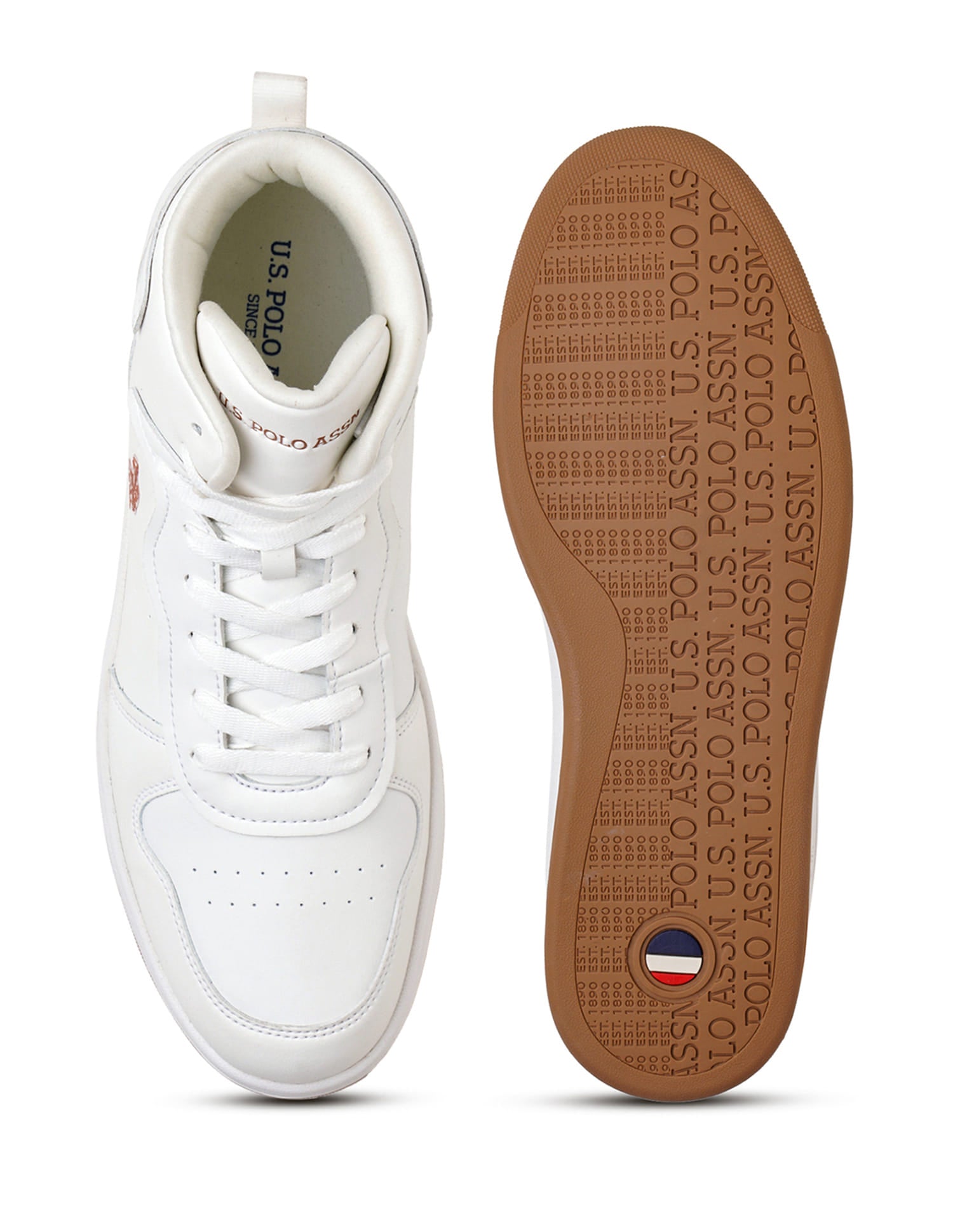 Men Rowan 2.0 Off White Retro Court Mid Top  Sneakers Off White - U.S. Polo Assn. India | Large