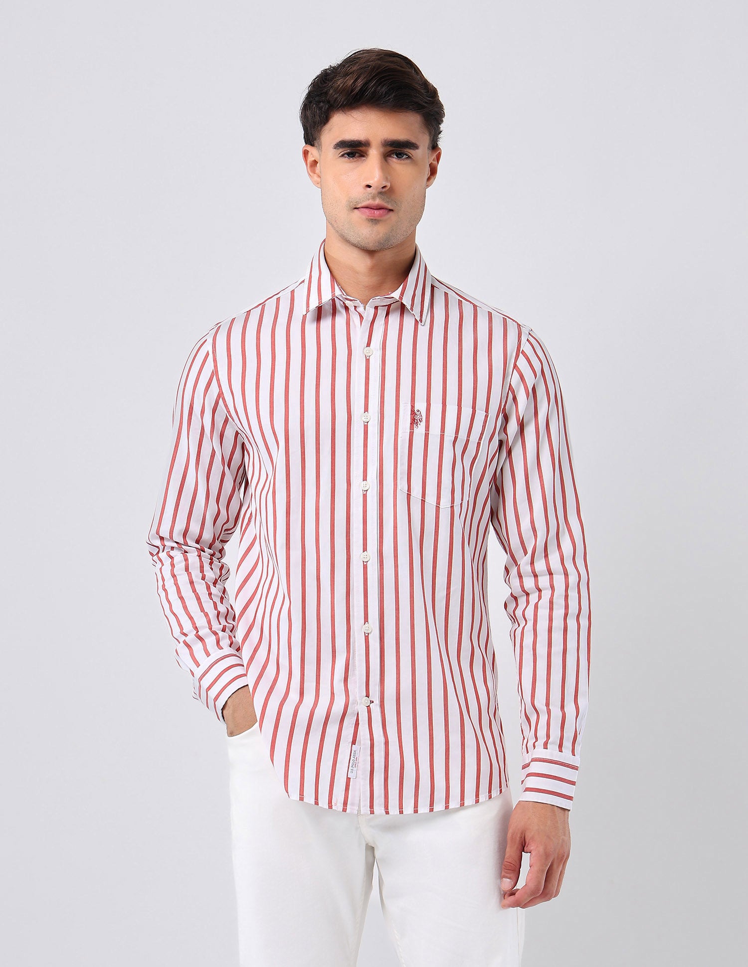 Vertical Striped 135Th Shirt Rust - U.S. POLO ASSN. | Large