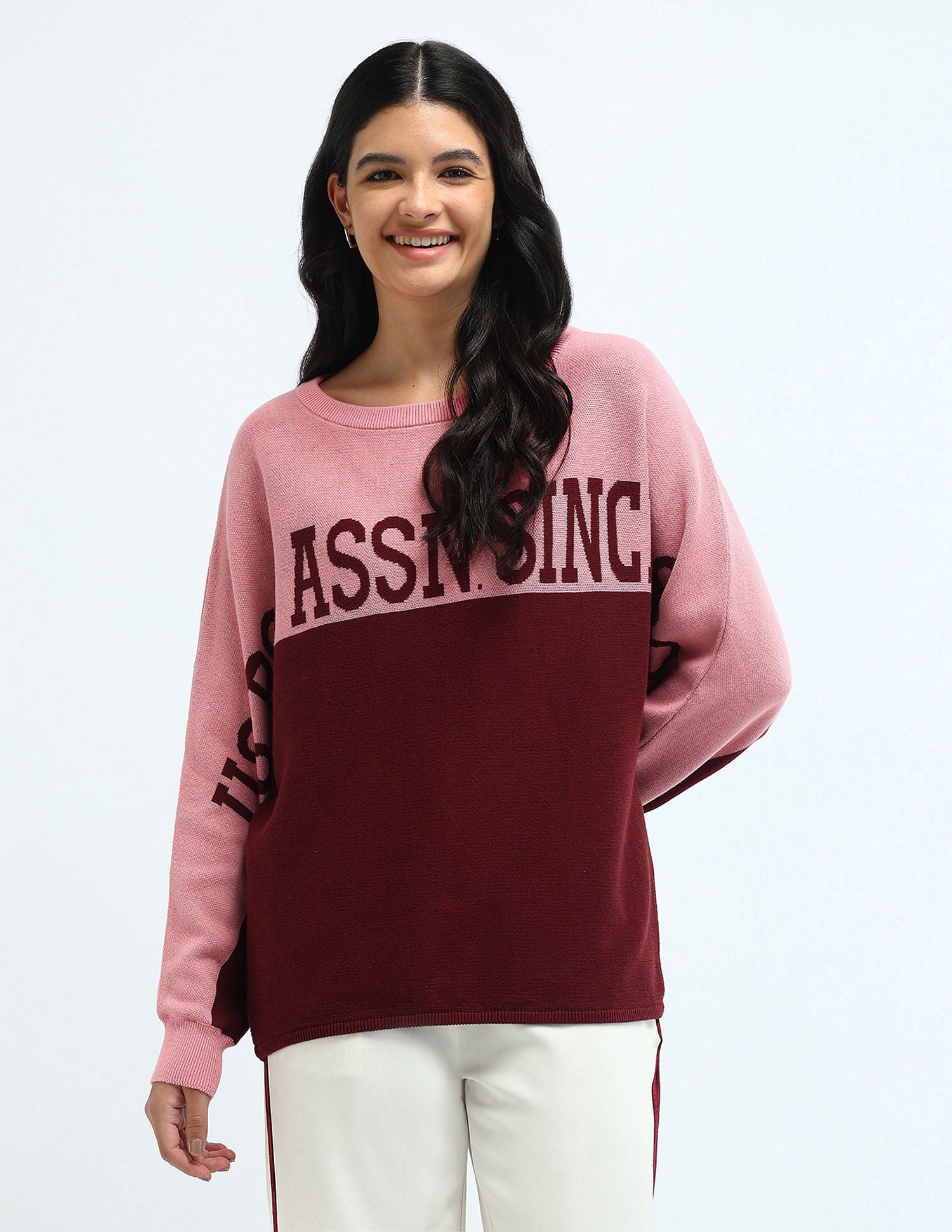 Raglan Sleeves Colour Blocked Sweater Multicolour - U.S. POLO ASSN. | Large