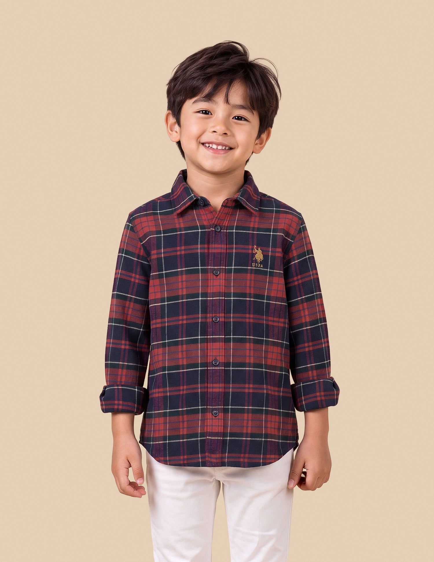 Plaid Checked Twill Shirt Red - U.S. Polo Assn. India | Large