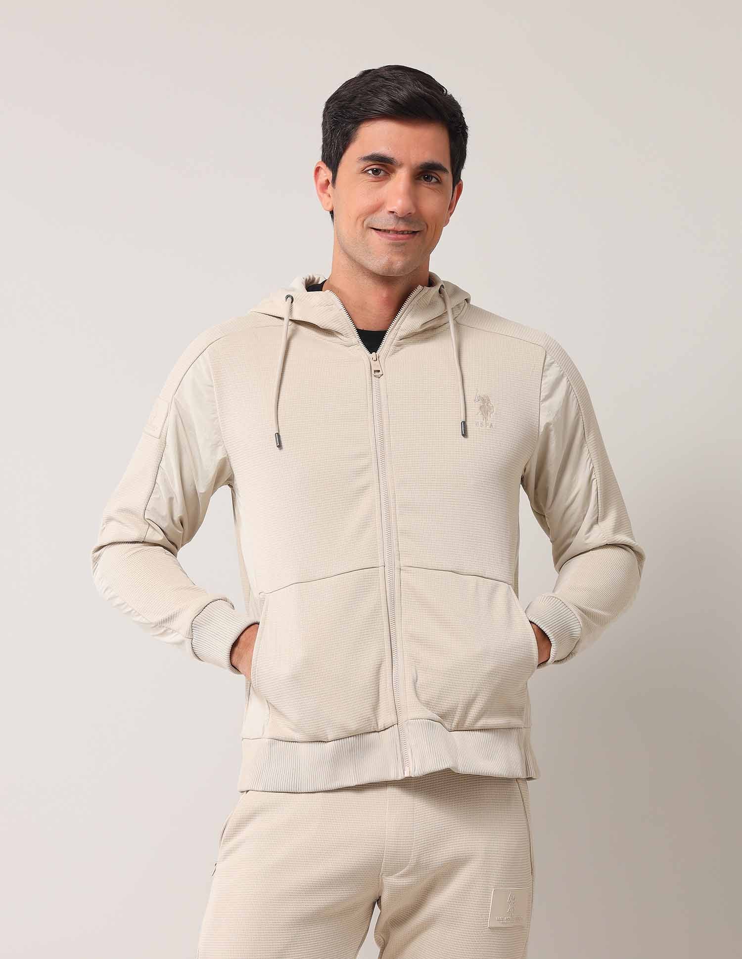 Solid Regular Fit Sweatshirt Beige - U.S. Polo Assn. India | Large