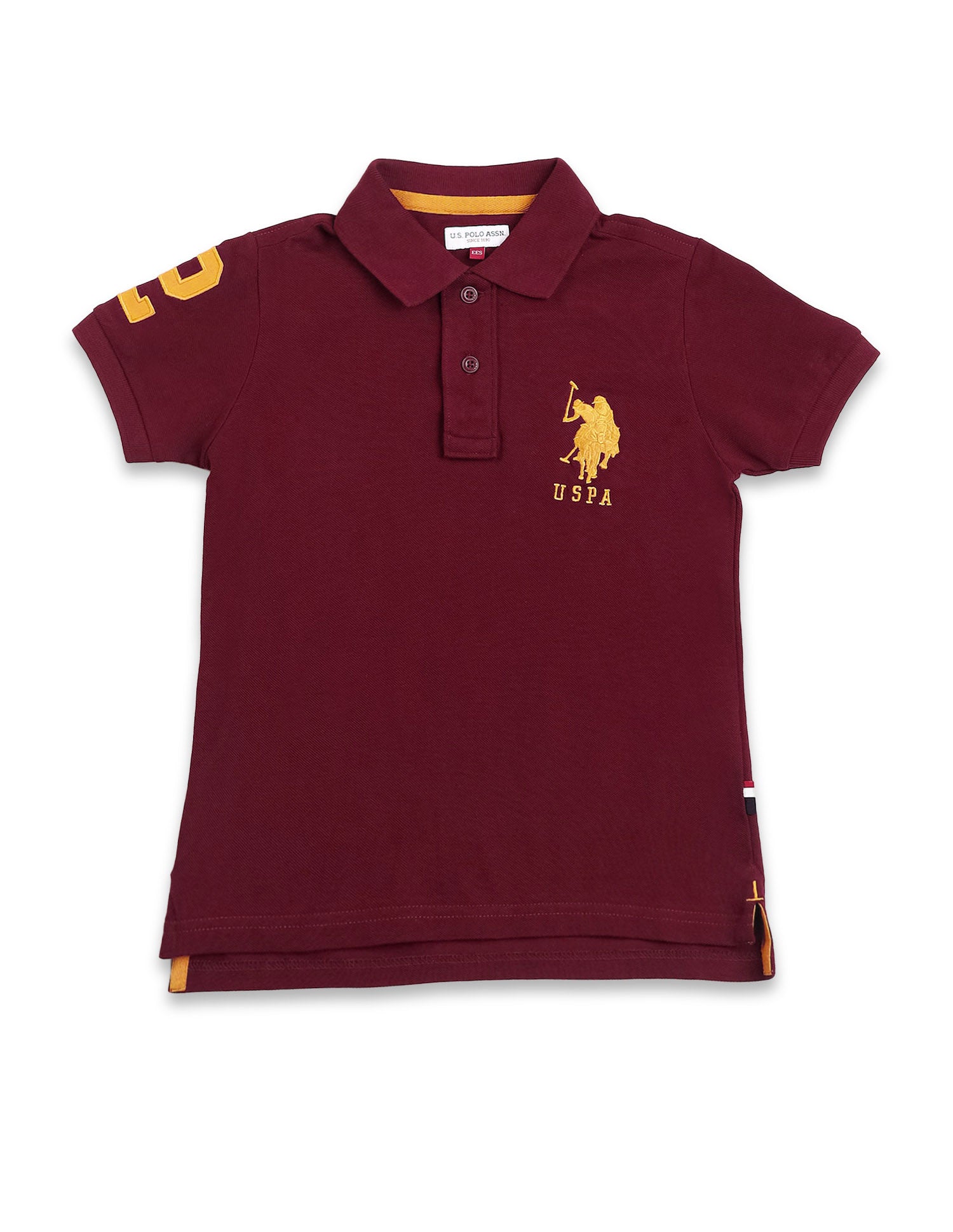 Regular fit Solid Polo Shirt Maroon - U.S. Polo Assn. India | Large