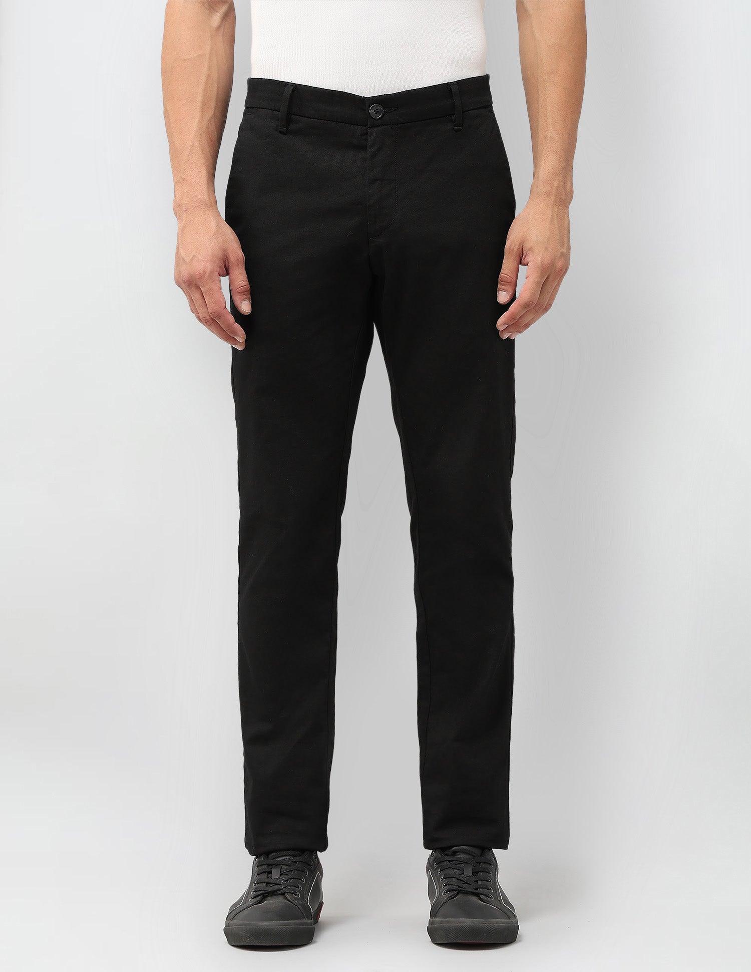 Textured Denver Slim Fit Trousers Black - U.S. POLO ASSN. | Large