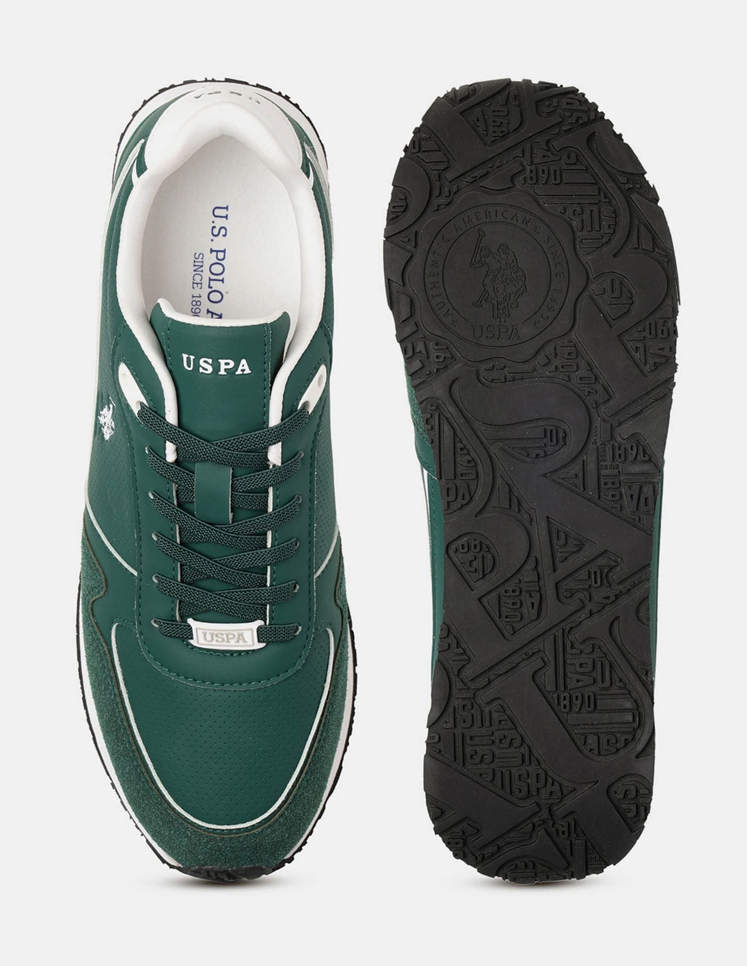 Men Lowen 2.0 Colour Blocked Sneakers Green - U.S. POLO ASSN. | Large