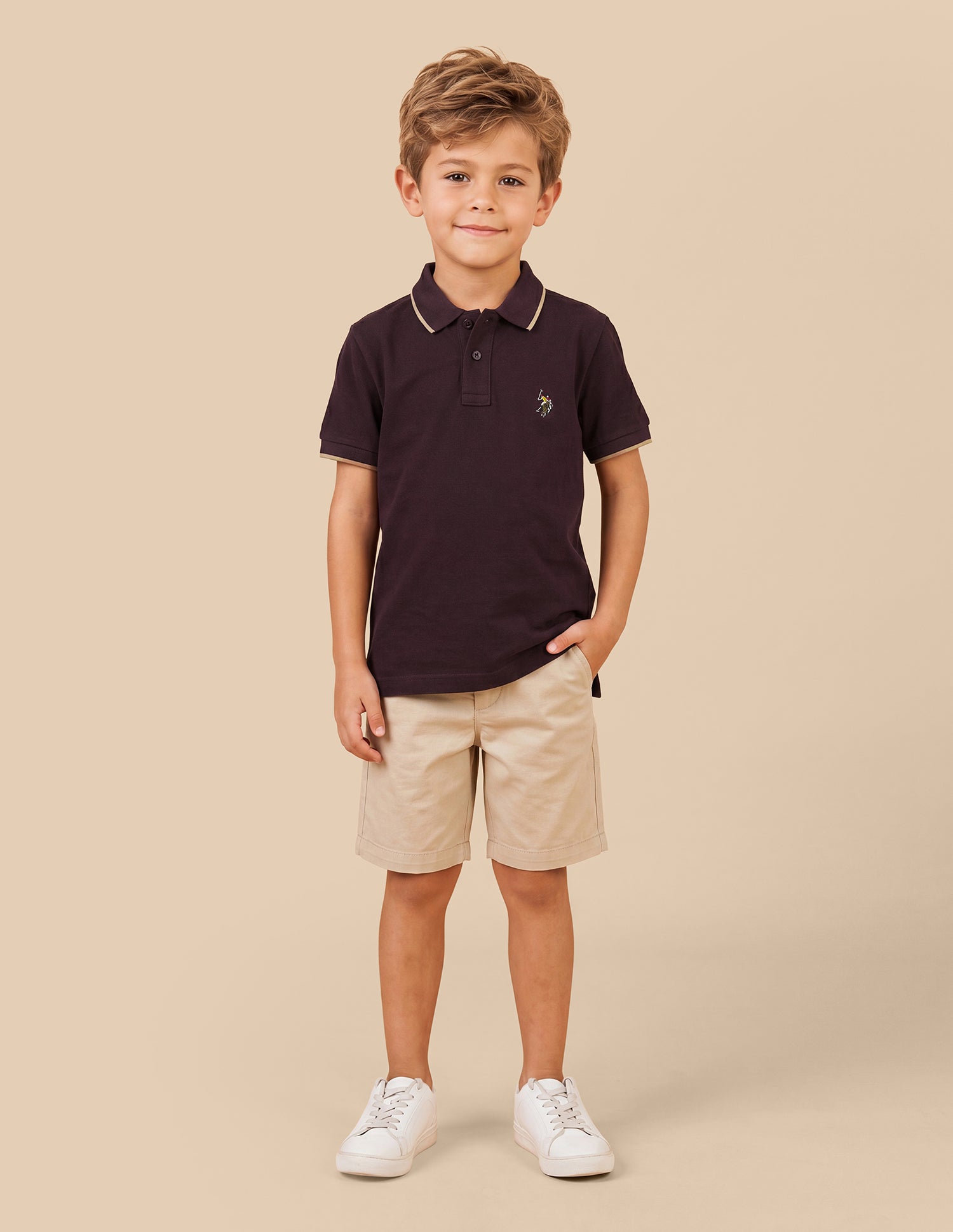 Graphic Brand Embroidered Regular Fit Polo Shirt Wine - U.S. Polo Assn. India | Large