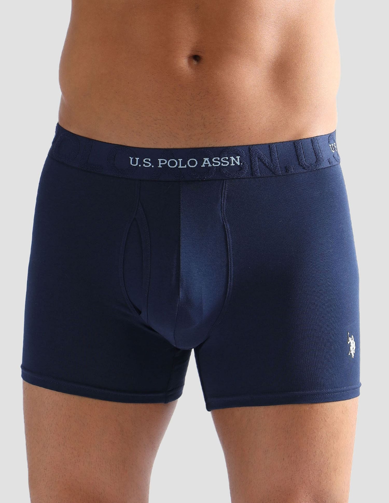 Anti Microbial Solid ET007 Trunks - Pack of 1 Navy - U.S. POLO ASSN. | Large