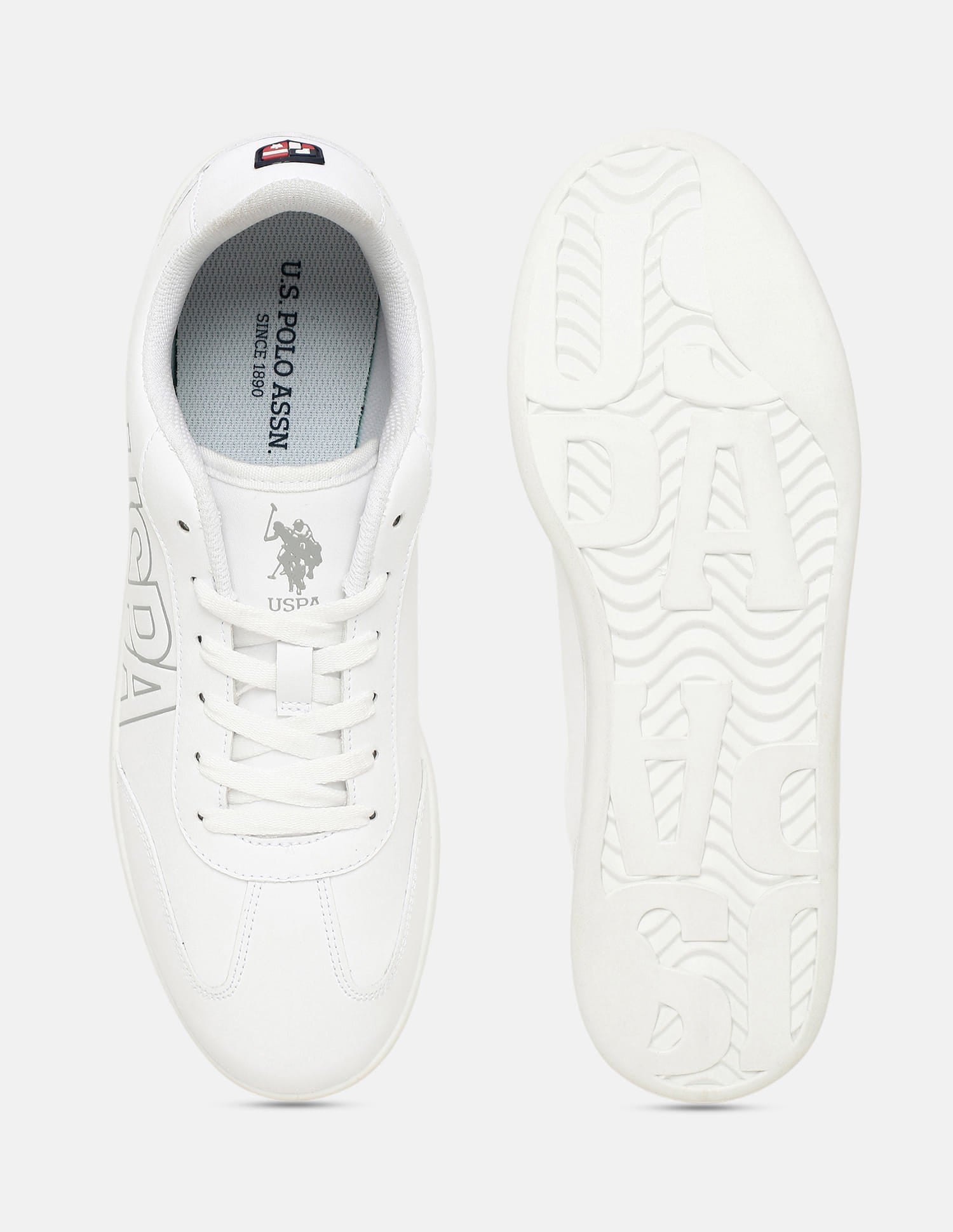 Men Brand Printed Lucid Sneakers White - U.S. Polo Assn. India | Large