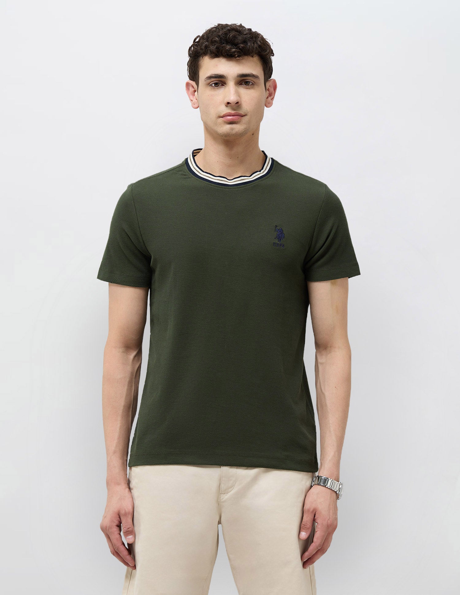 Solid Regular Fit T-Shirt Dark Green - U.S. POLO ASSN. | Large