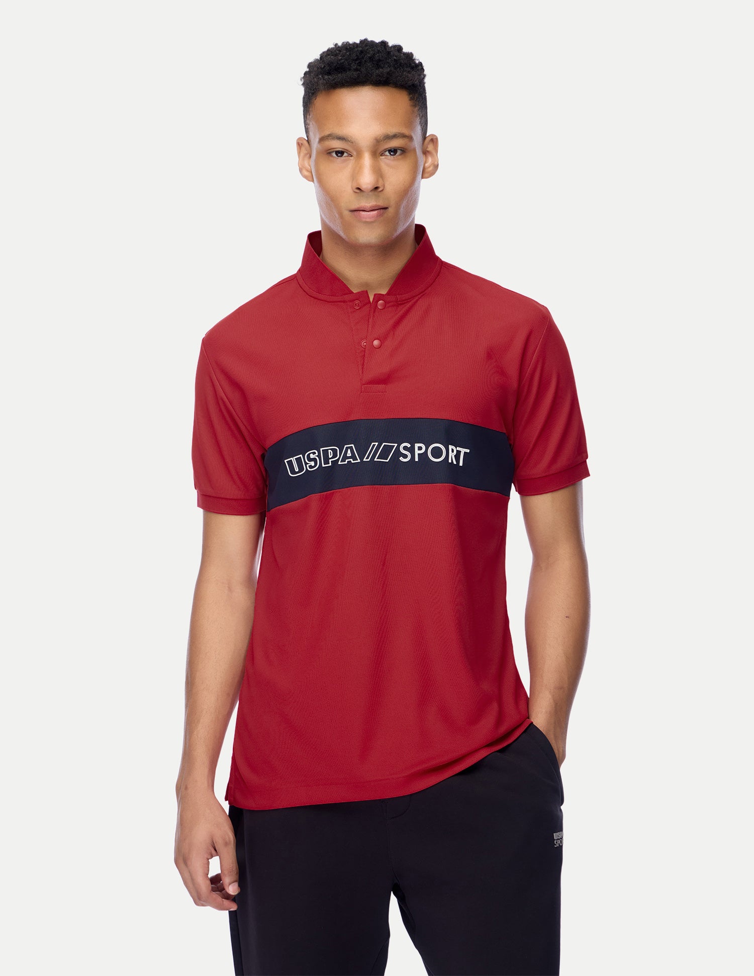 Brand Embossed Regular Fit Active Polo Shirt Red - U.S. Polo Assn. India | Large