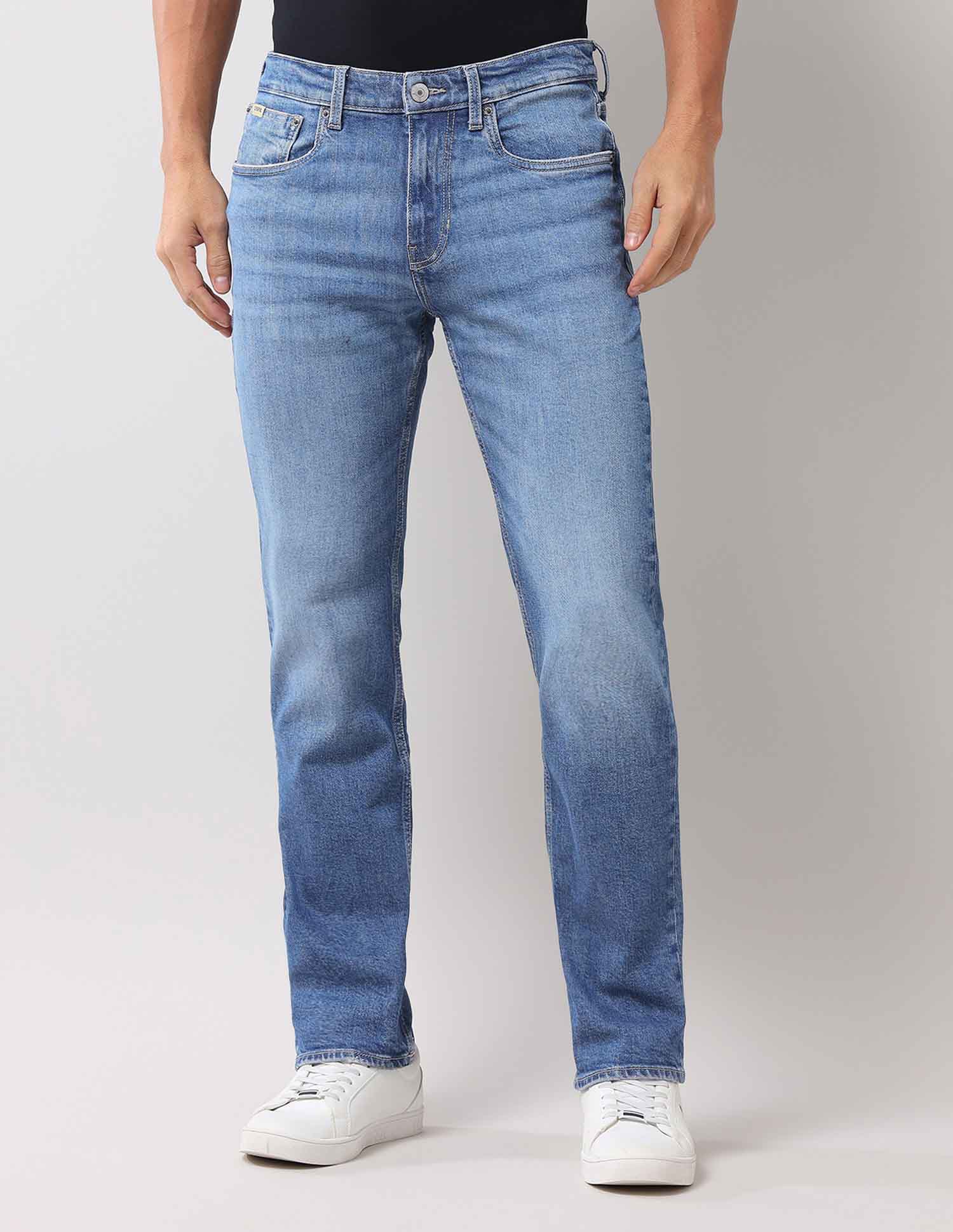 Harold Slim Straight Fit Blue Jeans Mid Wash - U.S. Polo Assn. India | Large