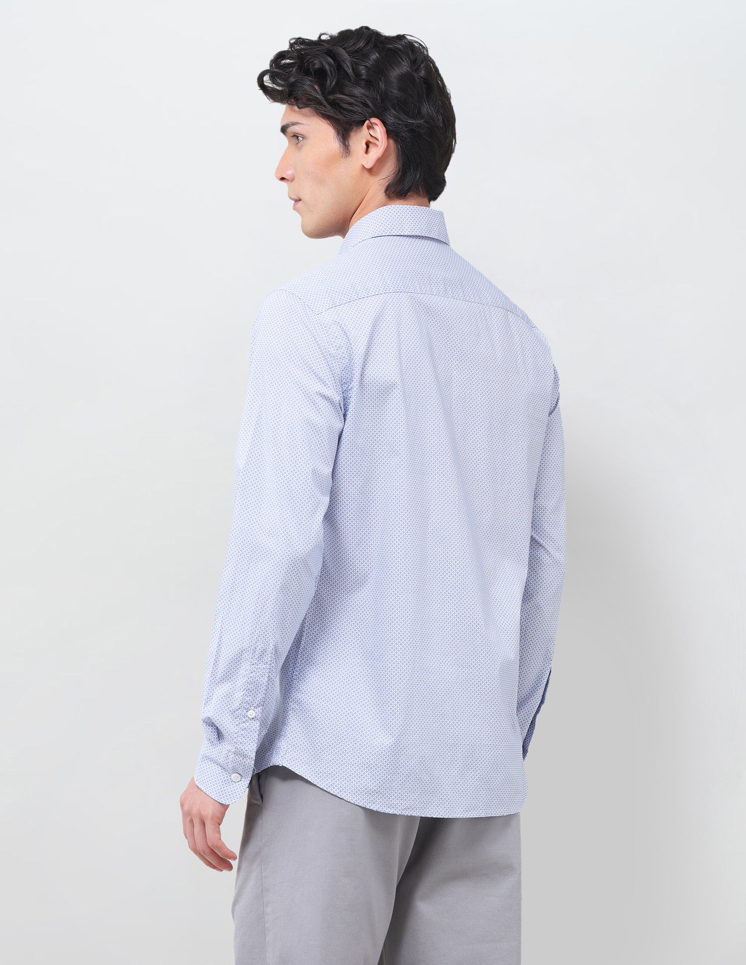 Geometric Printed Poplin Shirt Blue - U.S. Polo Assn. India | Large