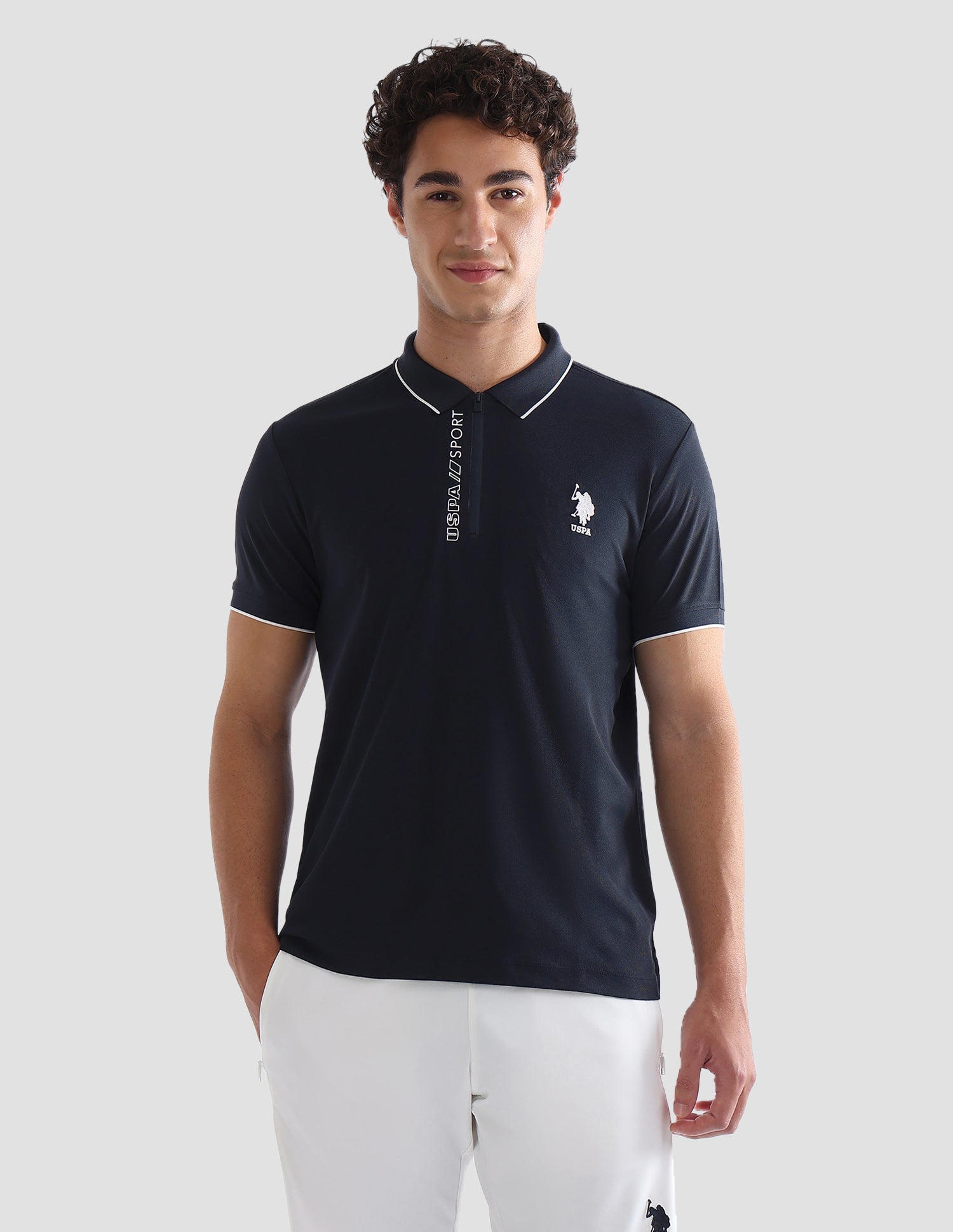 Solid Slim Fit Active Polo Shirt Teal - U.S. Polo Assn. India | Large
