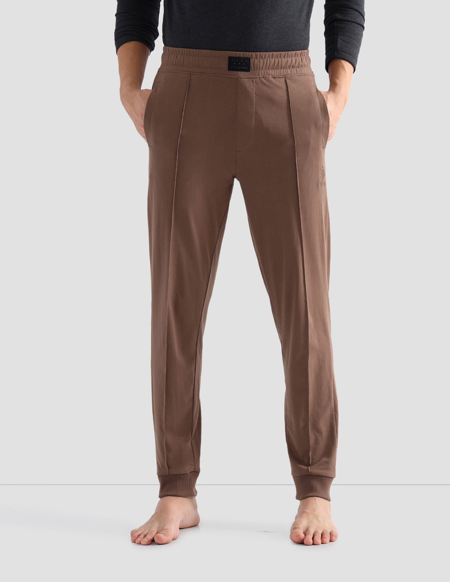 Solid Comfort Fit OJ006 Lounge Joggers - Pack Of 1 Beige - U.S. POLO ASSN. | Large