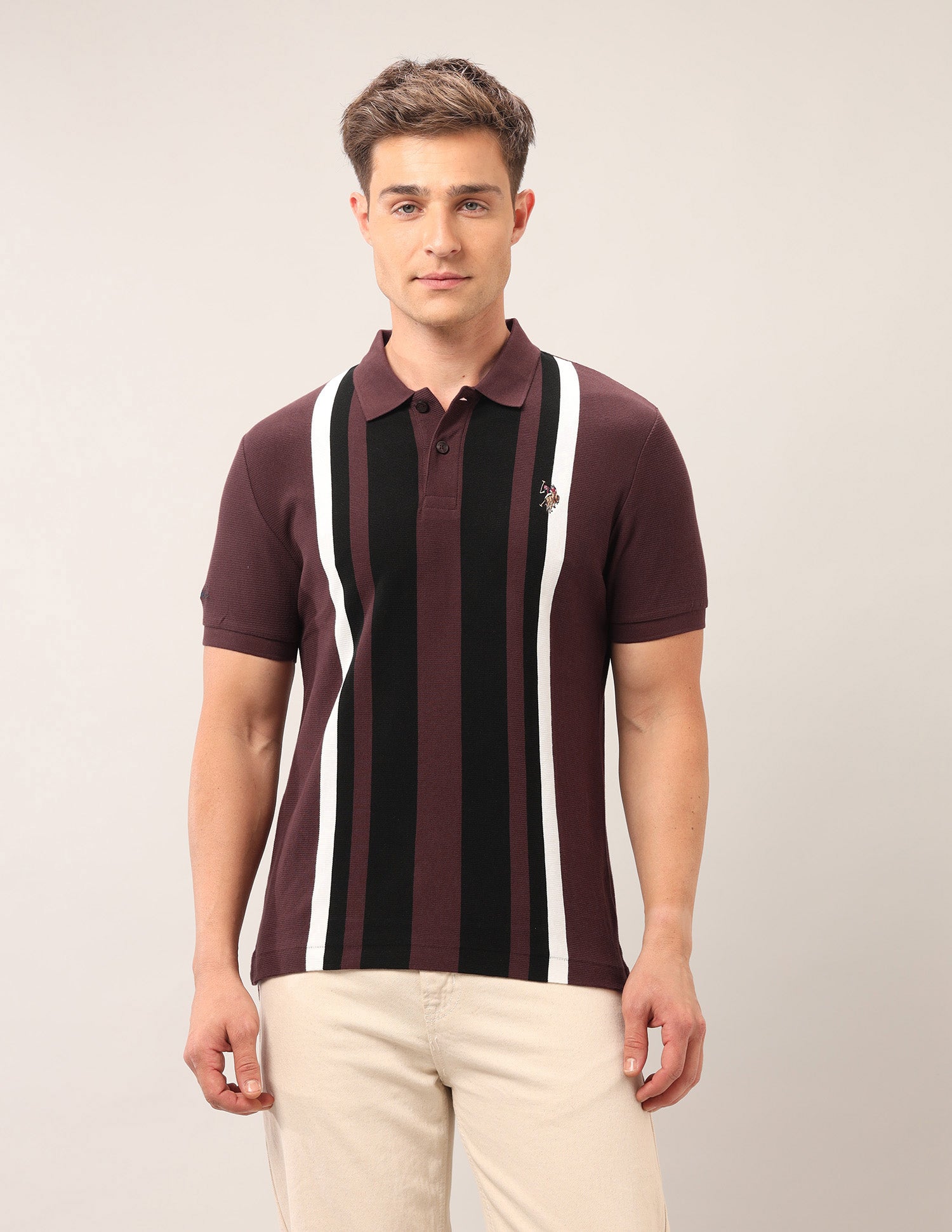 Muscle Fit Outdoor Polo Shirt Burgundy - U.S. Polo Assn. India | Large