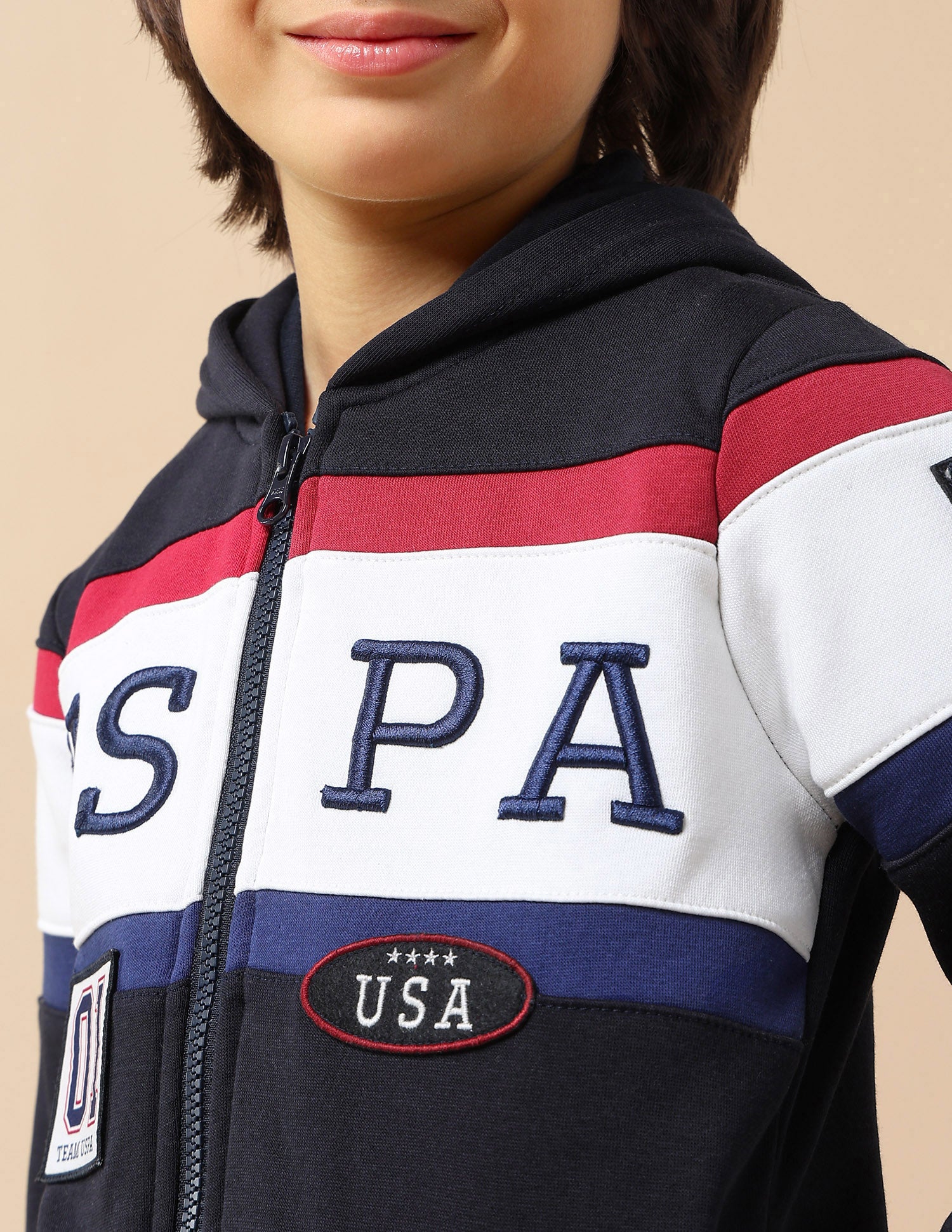 Boys Brand Appliqued Regular Fit Sweatshirt Navy - U.S. POLO ASSN. | Large