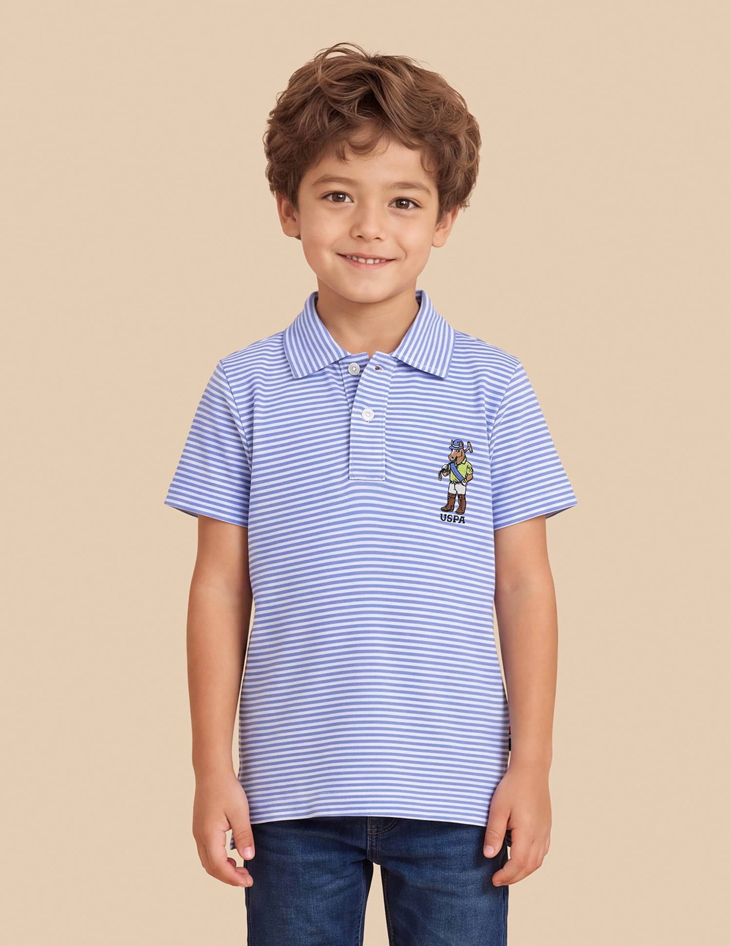 Horizontal Striped Regular Fit Polo Shirt Blue - U.S. Polo Assn. India | Large