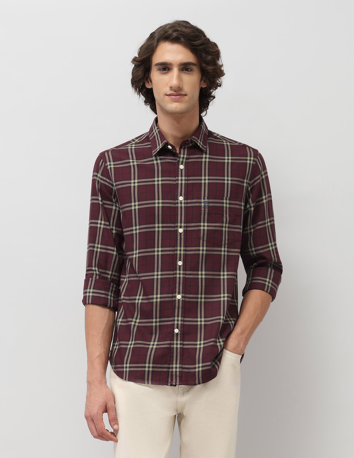 Grid Tattersall Checked Tailored Fit Shirt