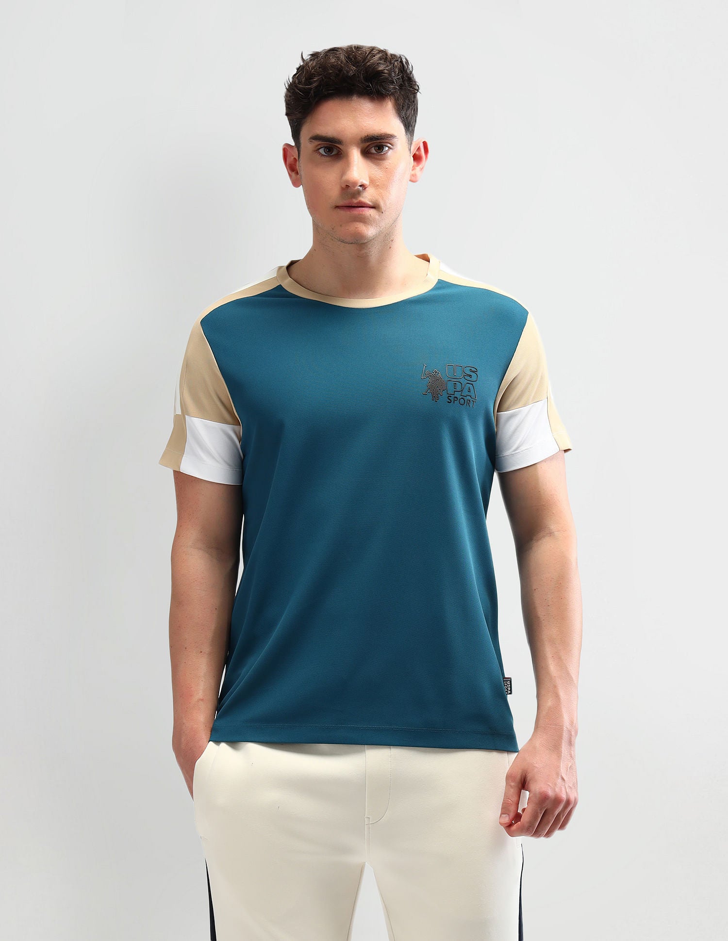 Slim Fit Solid T-Shirt Teal - U.S. POLO ASSN. | Large