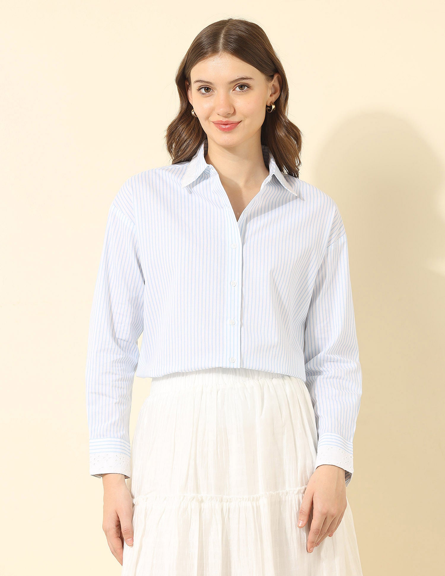 Vertical Striped Regular Fit Shirt Light Blue - U.S. POLO ASSN. | Large