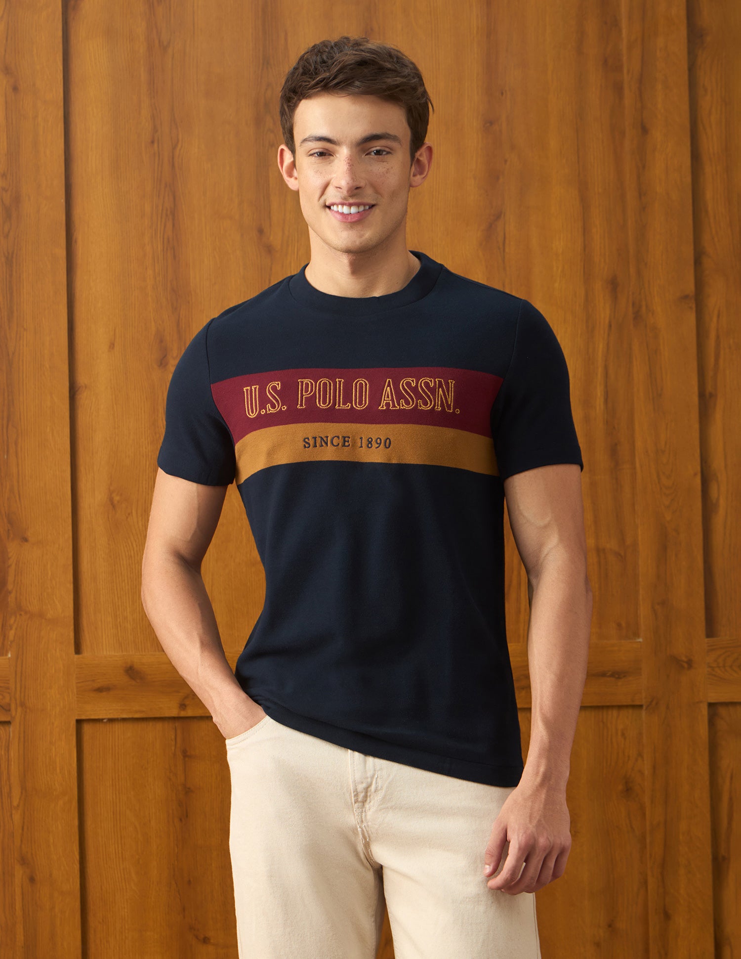 Brand Embroidered Slim Fit T-Shirt Navy - U.S. Polo Assn. India | Large