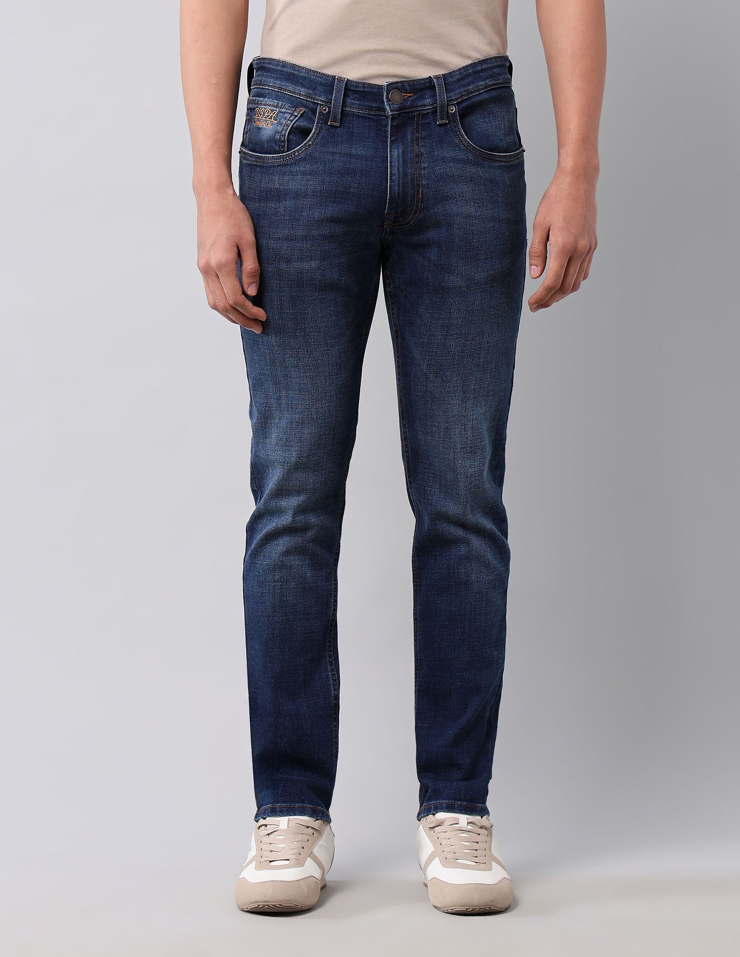 Brandon Slim Tapered Fit Blue Jeans Med Blue - U.S. POLO ASSN. | Large