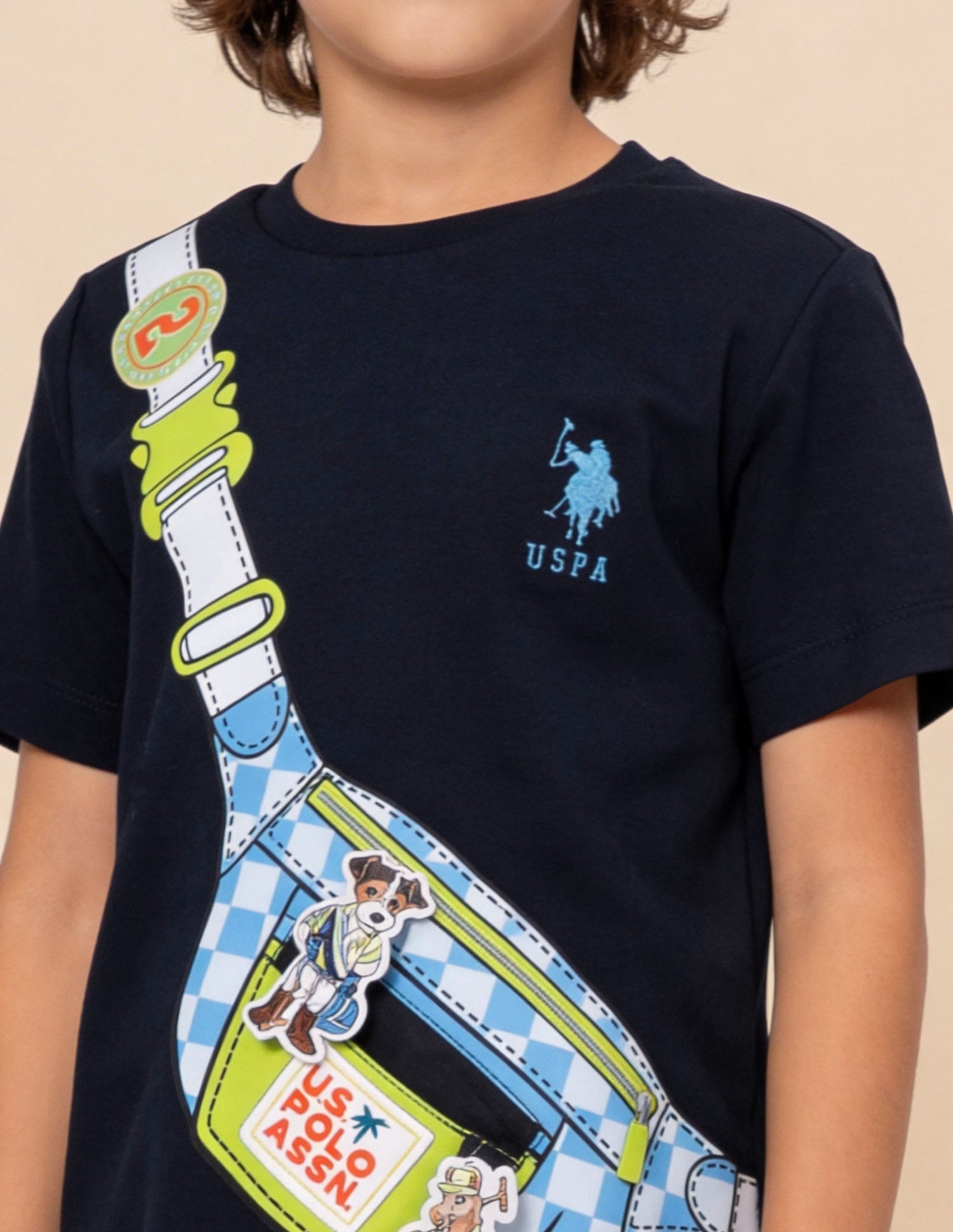 Graphic Printed Regular Fit T-Shirt Navy - U.S. Polo Assn. India | Large