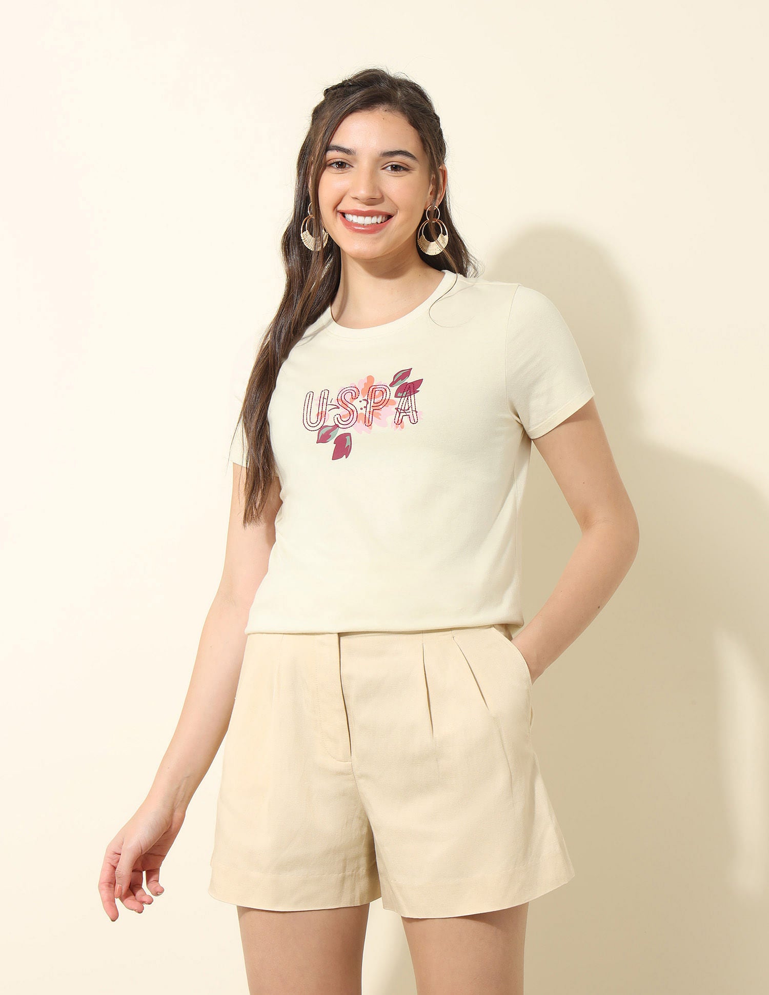 Regular Fit Brand Printed T-Shirt White - U.S. Polo Assn. India | Large