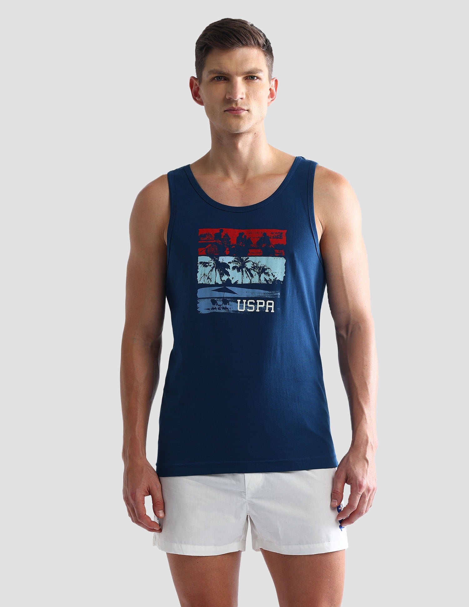 Graphic Print Cotton OEV02 Vest - Pack Of 1 Navy - U.S. POLO ASSN. | Large