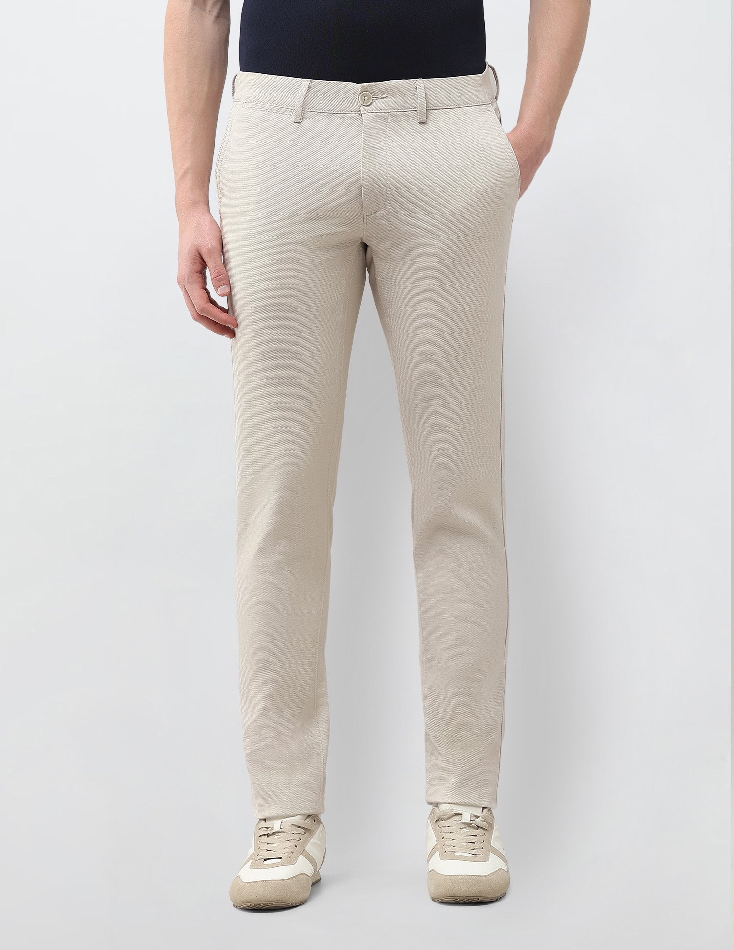 Austin Slim Fit Satin Trousers Stone - U.S. Polo Assn. India | Large