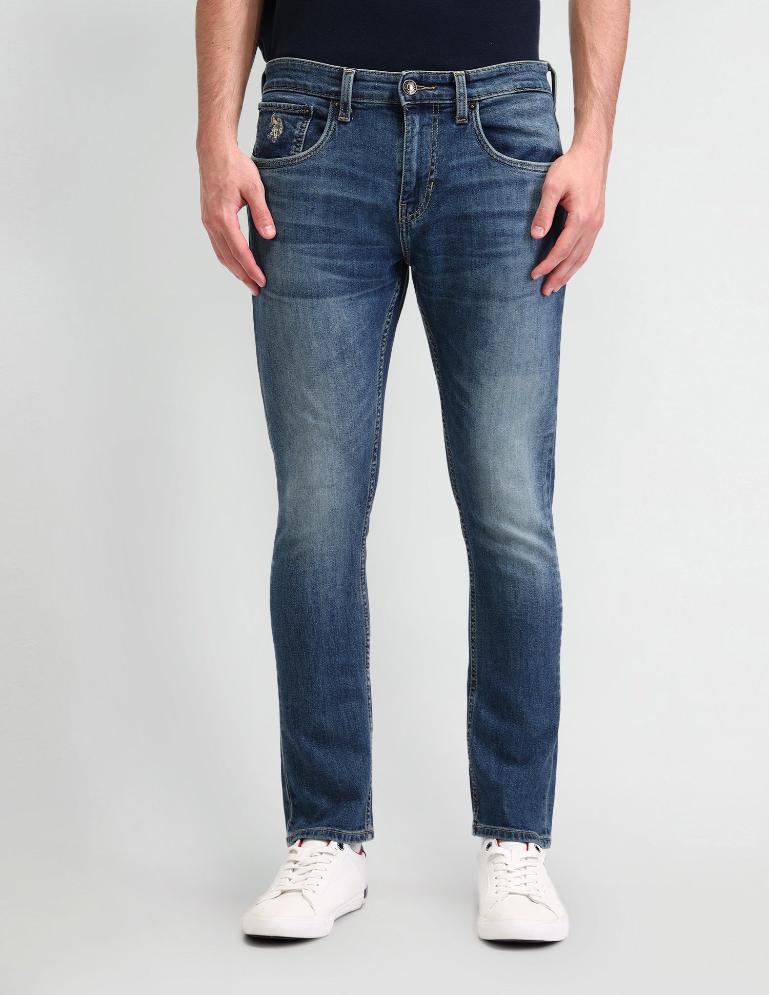 Henry Tapered Fit Cropped Blue Jeans Blue - U.S. POLO ASSN. | Large