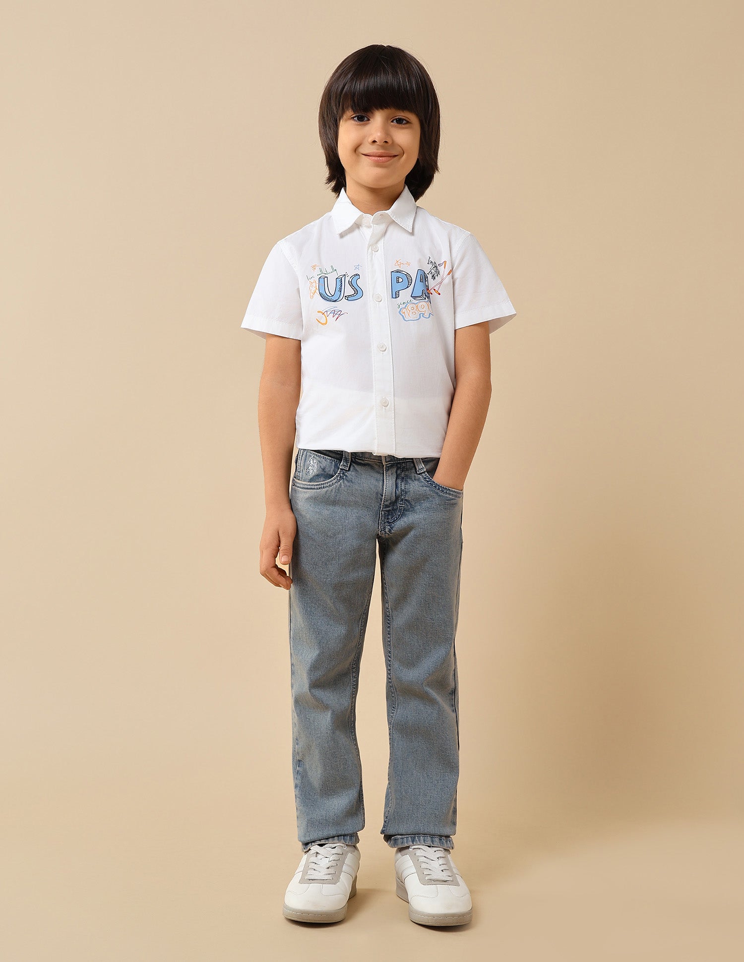 Boys Relaxed Fit Mid Rise Jeans Blue - U.S. POLO ASSN. | Large
