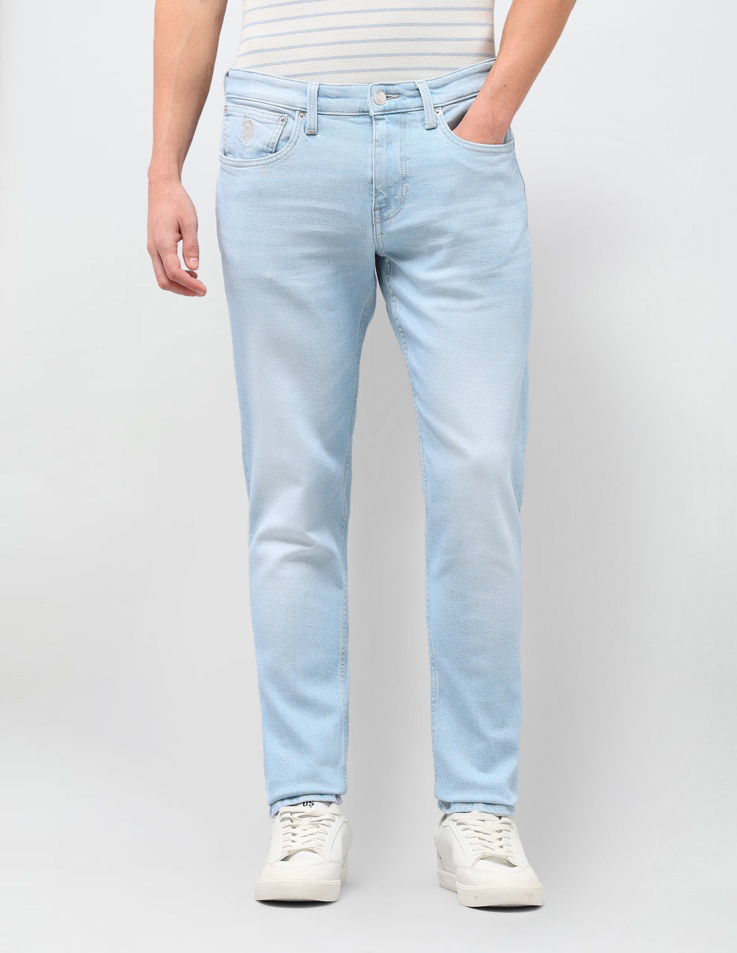 Brandon Slim-Tapered Fit Blue Jeans Light Blue - U.S. Polo Assn. India | Large