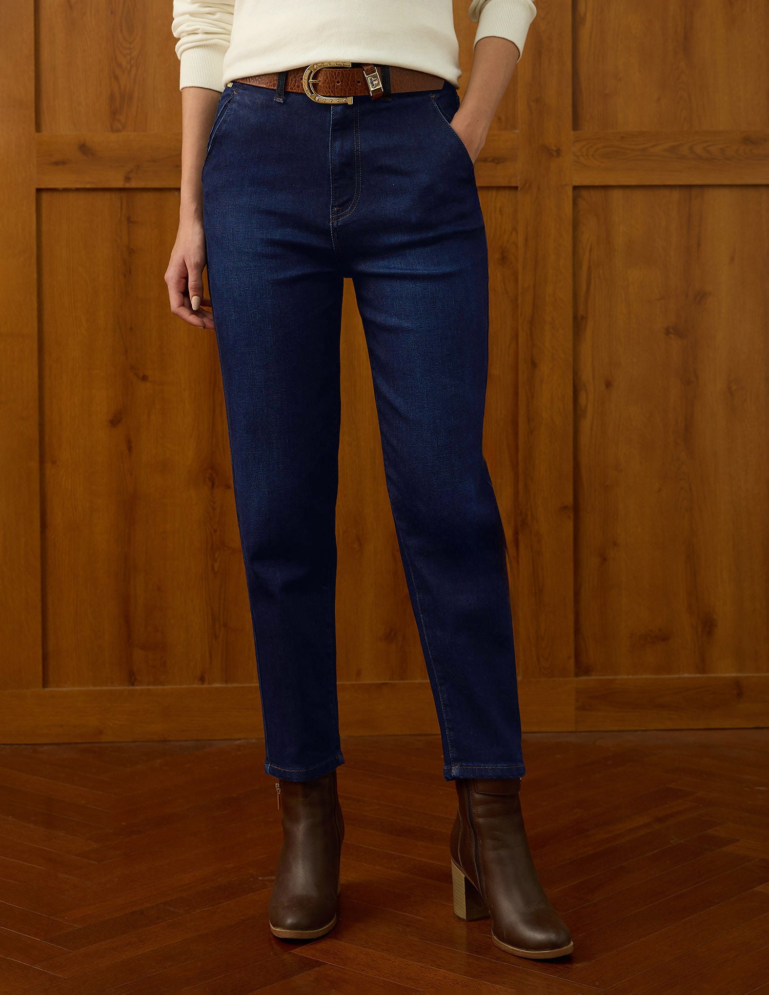 High Rise Carrot Fit Jeans Blue - U.S. POLO ASSN. | Large