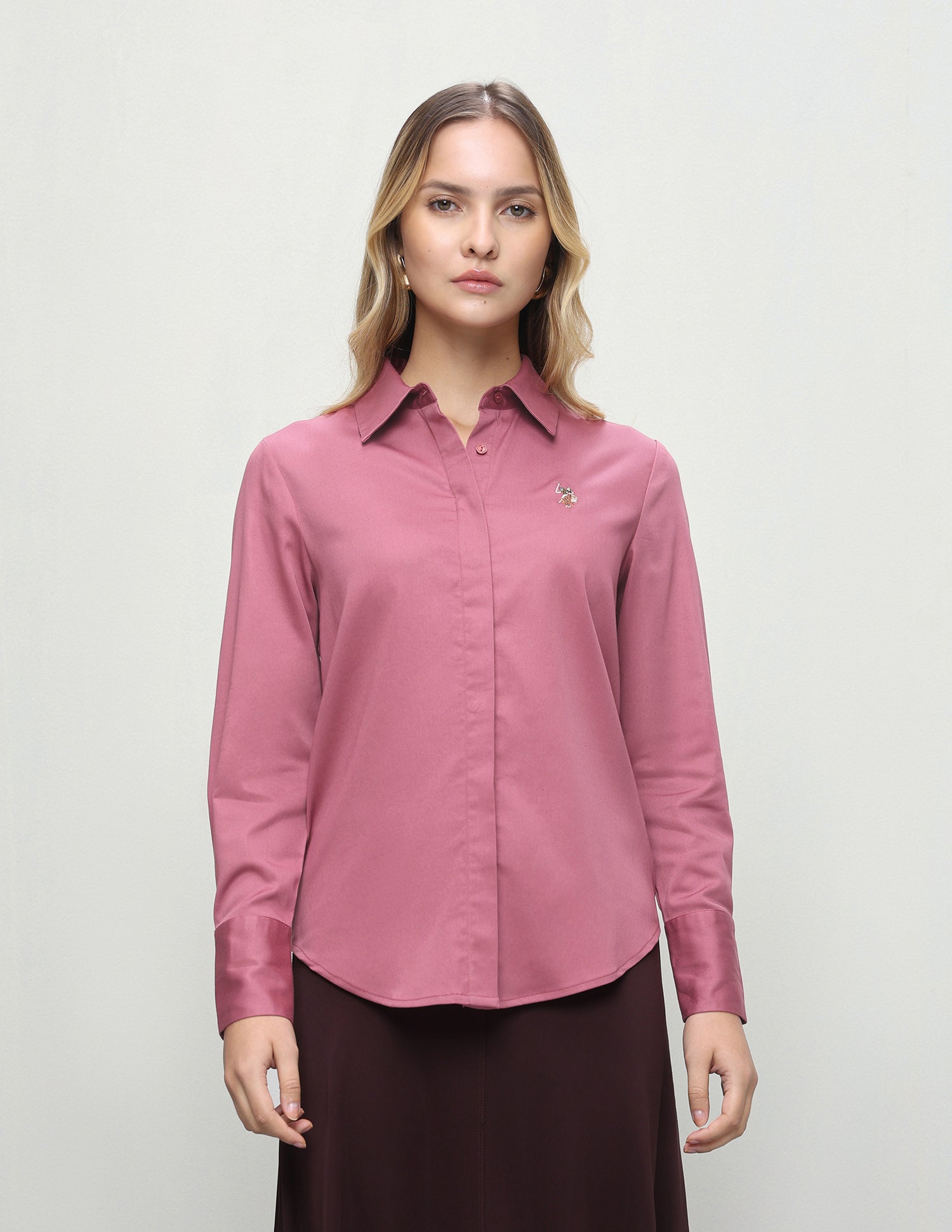 Solid Regular Fit Shirt Pink - U.S. Polo Assn. India | Large