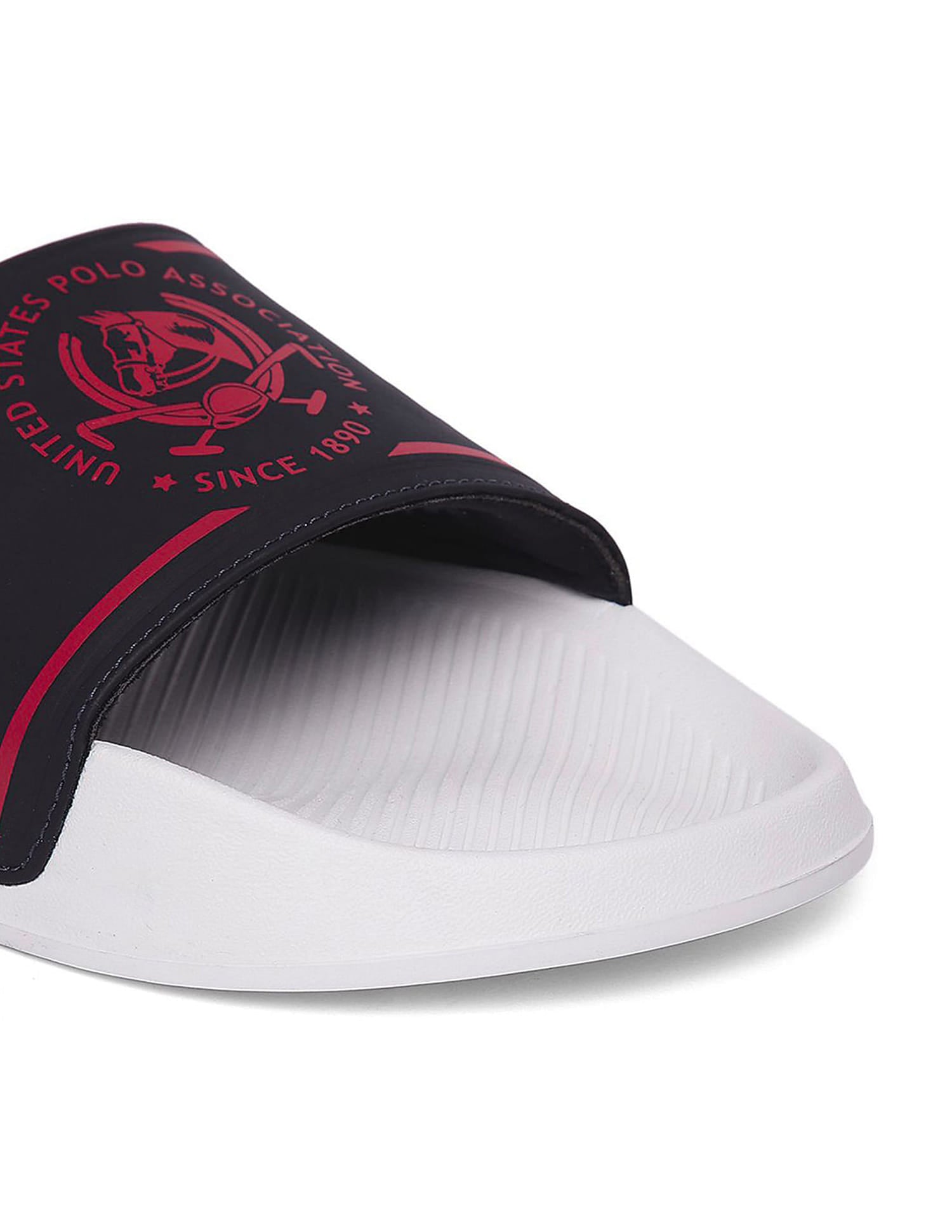 Men Brand Print Zane 4.0 Slides Blue - U.S. Polo Assn. India | Large
