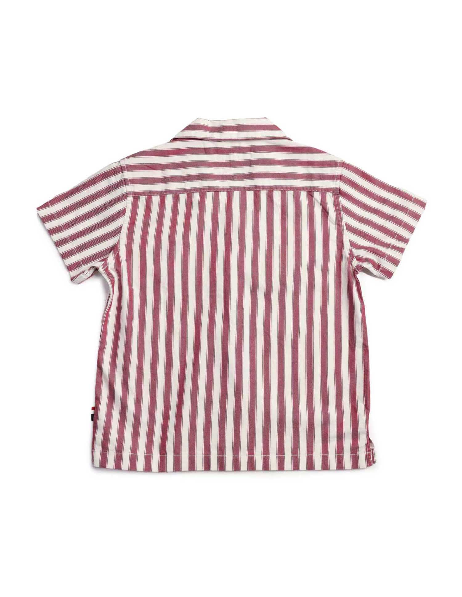 Boys Vertical Striped Relaxed Fit Shirt Red - U.S. POLO ASSN. | Large