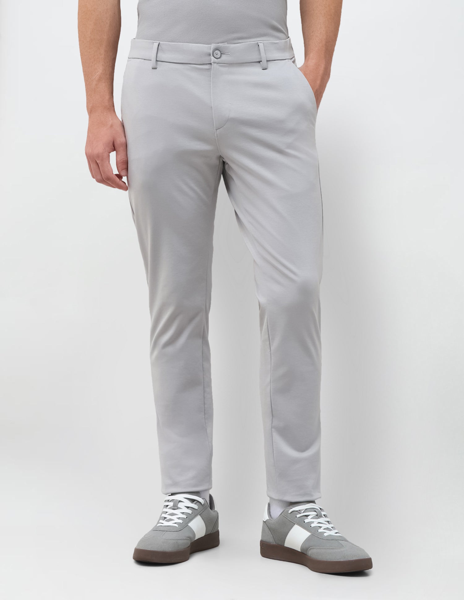 Satin Super Slim Fit Trousers Grey - U.S. Polo Assn. India | Large
