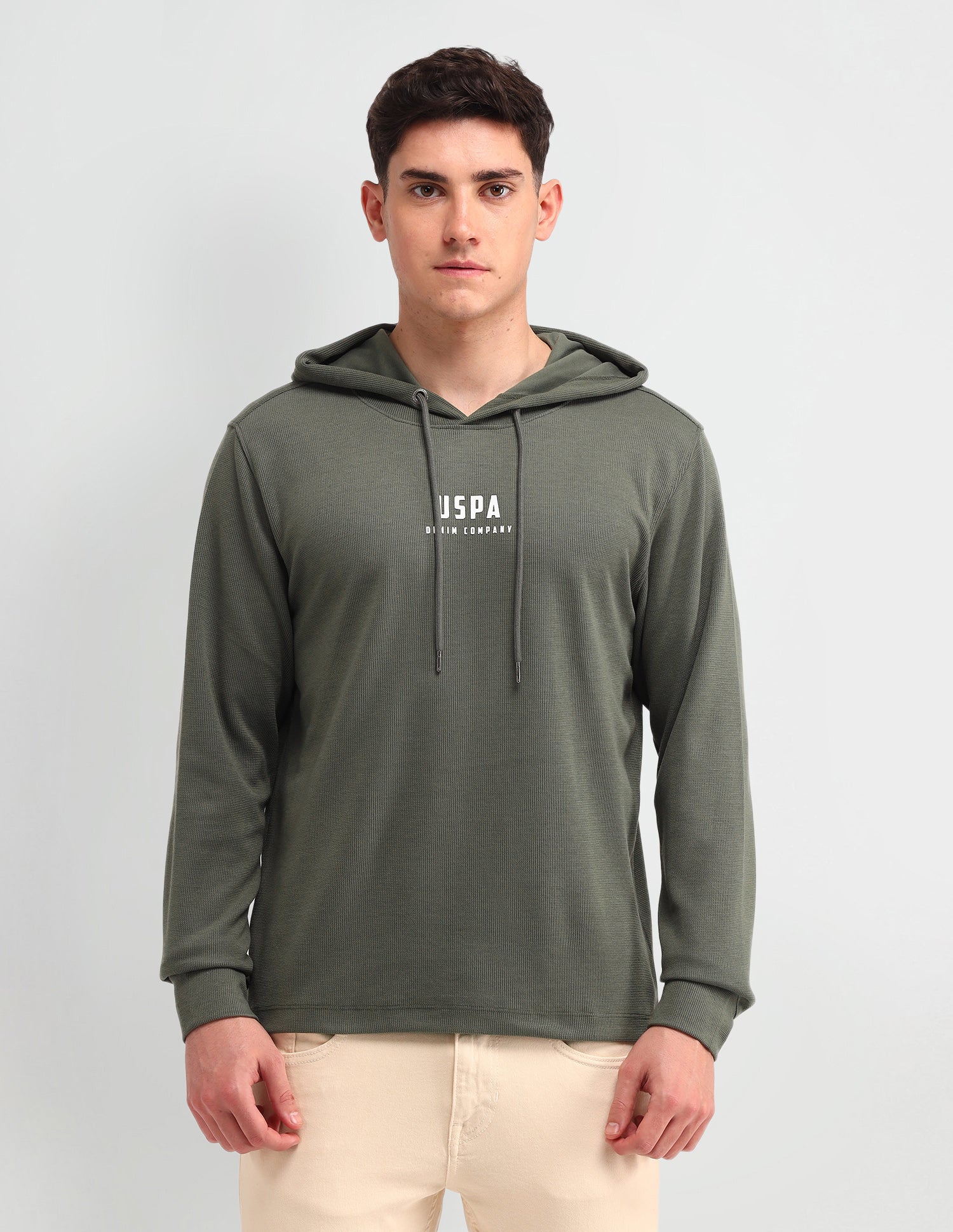 Brand Printed Muscle Fit T-Shirt Olive - U.S. Polo Assn. India | Large