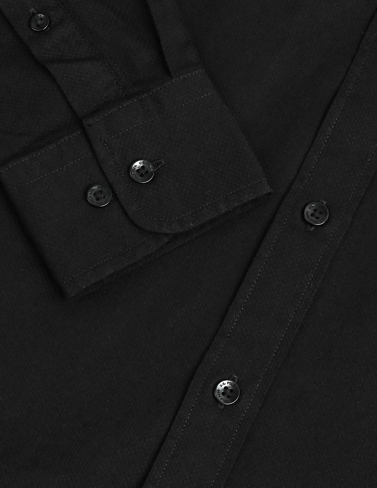 Solid Regular Fit Formal Shirt Black - U.S. Polo Assn. India | Large